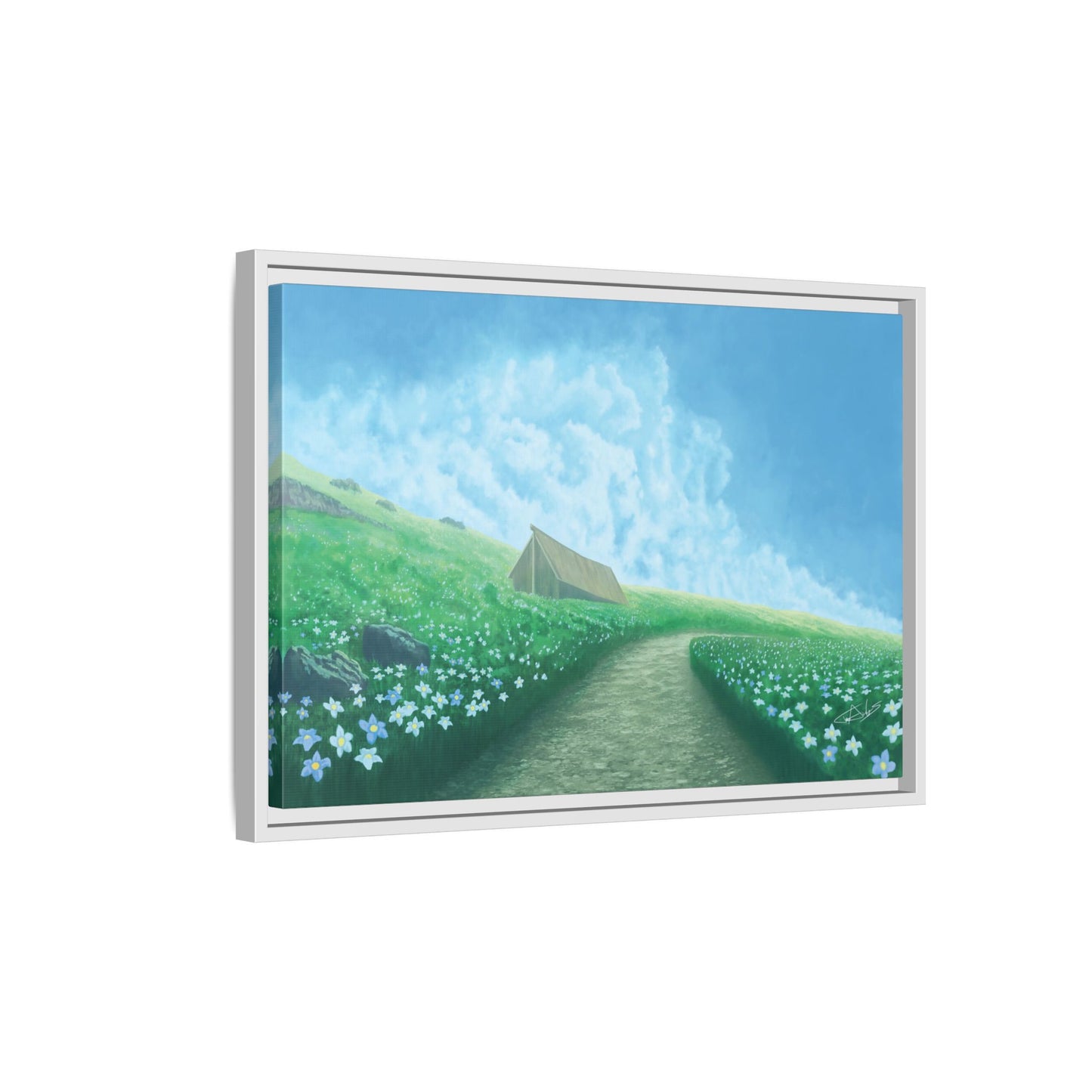 "Summer Stroll" Framed canvas