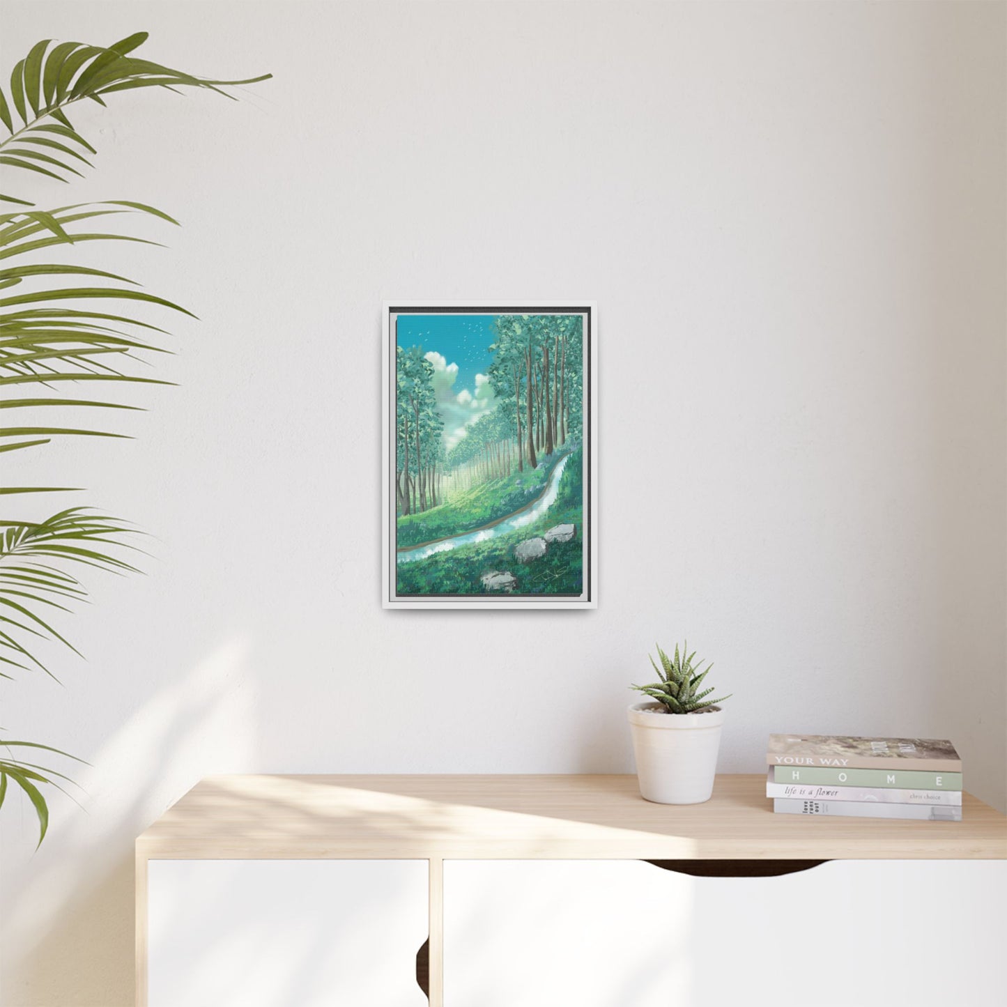 "Summer Stream" Framed canvas