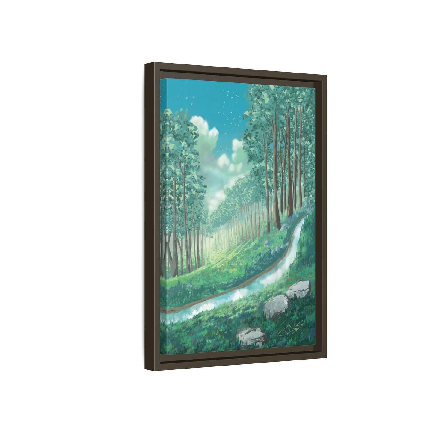 "Summer Stream" Framed canvas