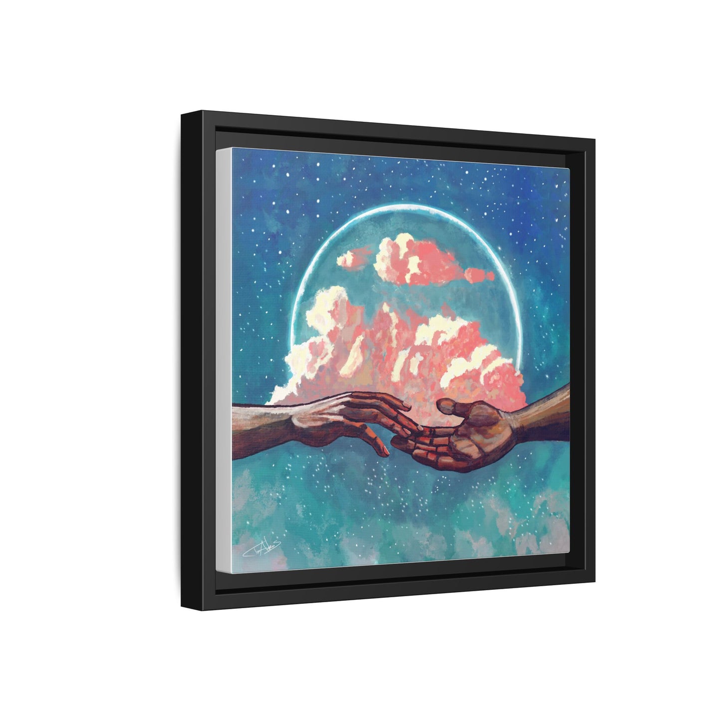 "Your Hand in Mine" Framed canvas