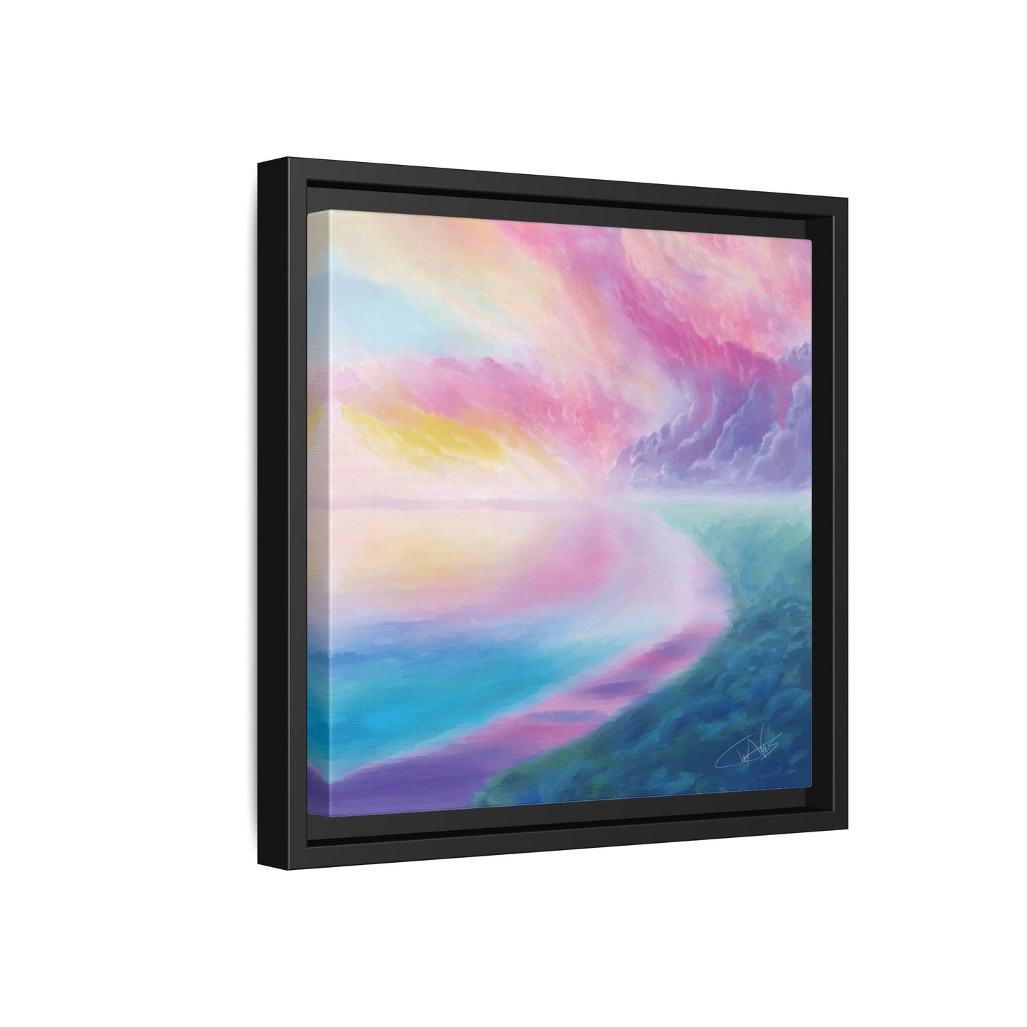 "Cotton Candy Sunset" Framed canvas