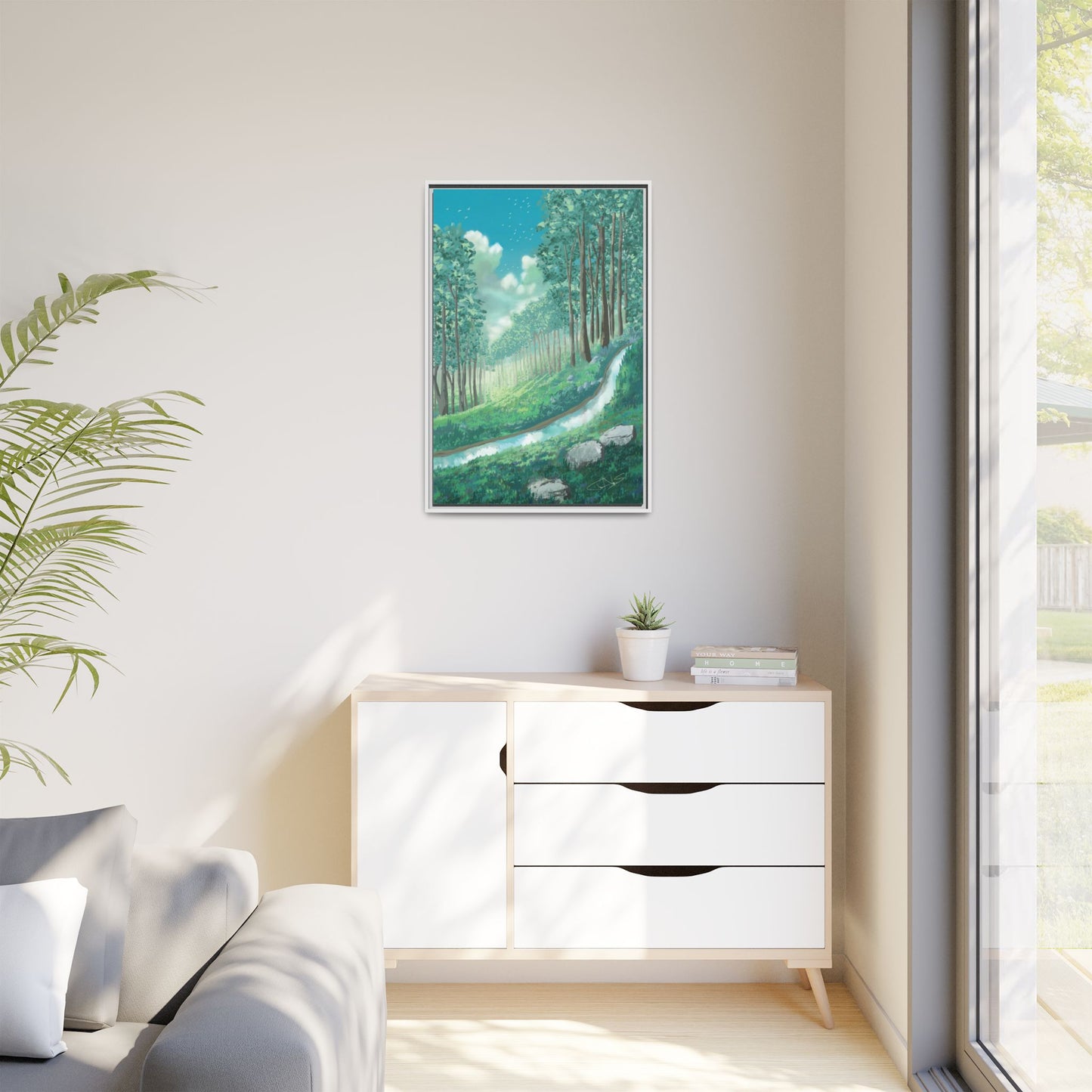 "Summer Stream" Framed canvas