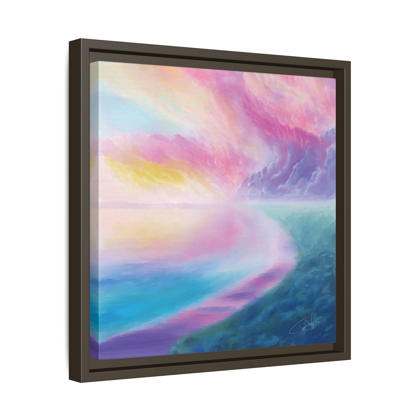 "Cotton Candy Sunset" Framed canvas