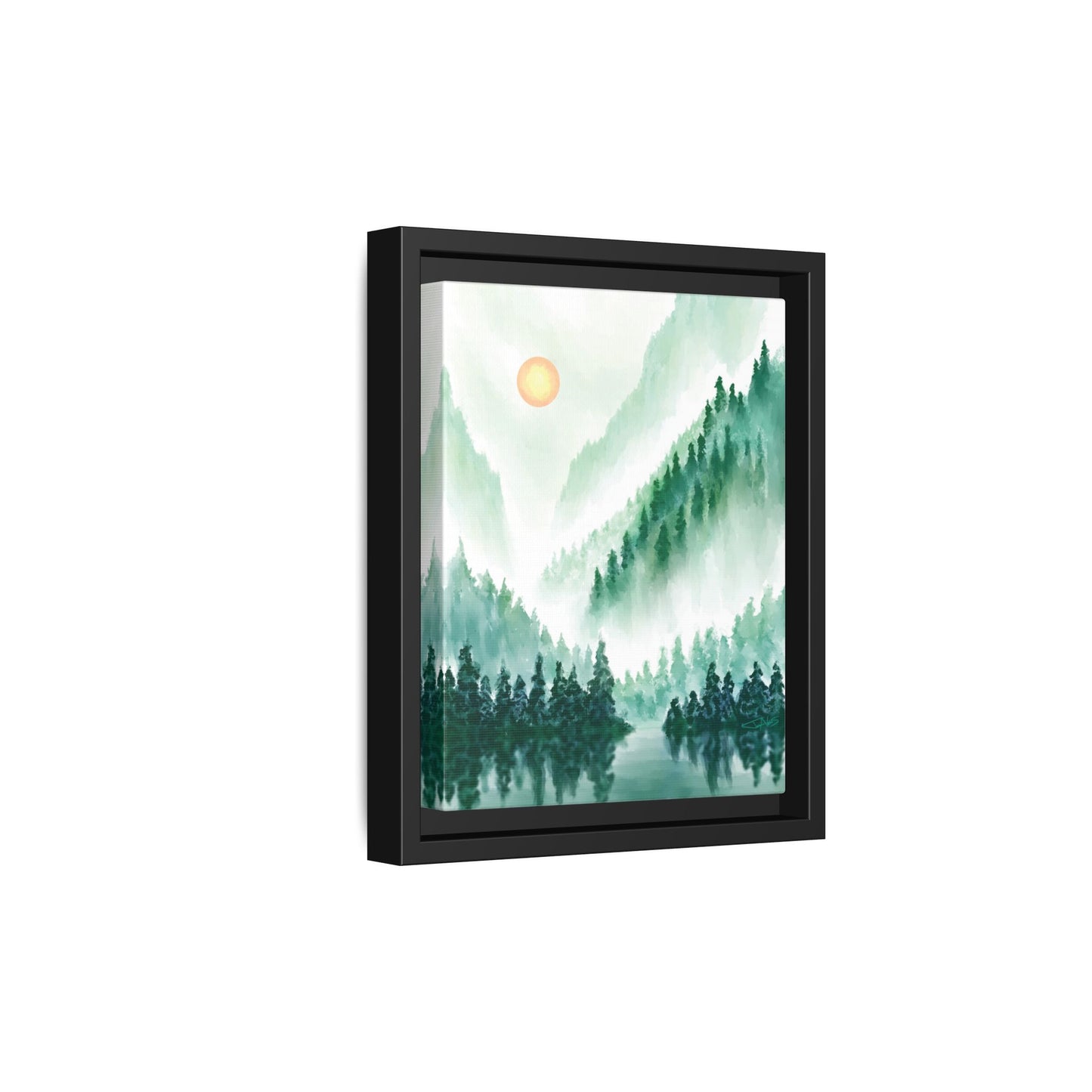 "Emerald Expanse" Framed canvas