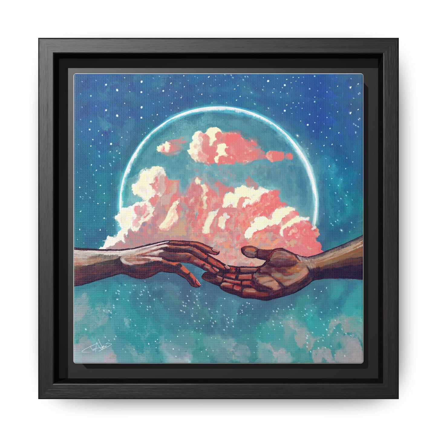 "Your Hand in Mine" Framed canvas