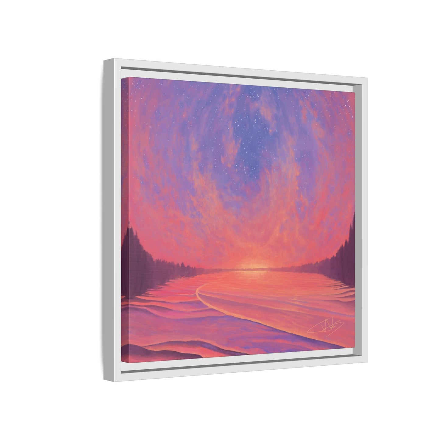"Infinite Sunset" Framed canvas