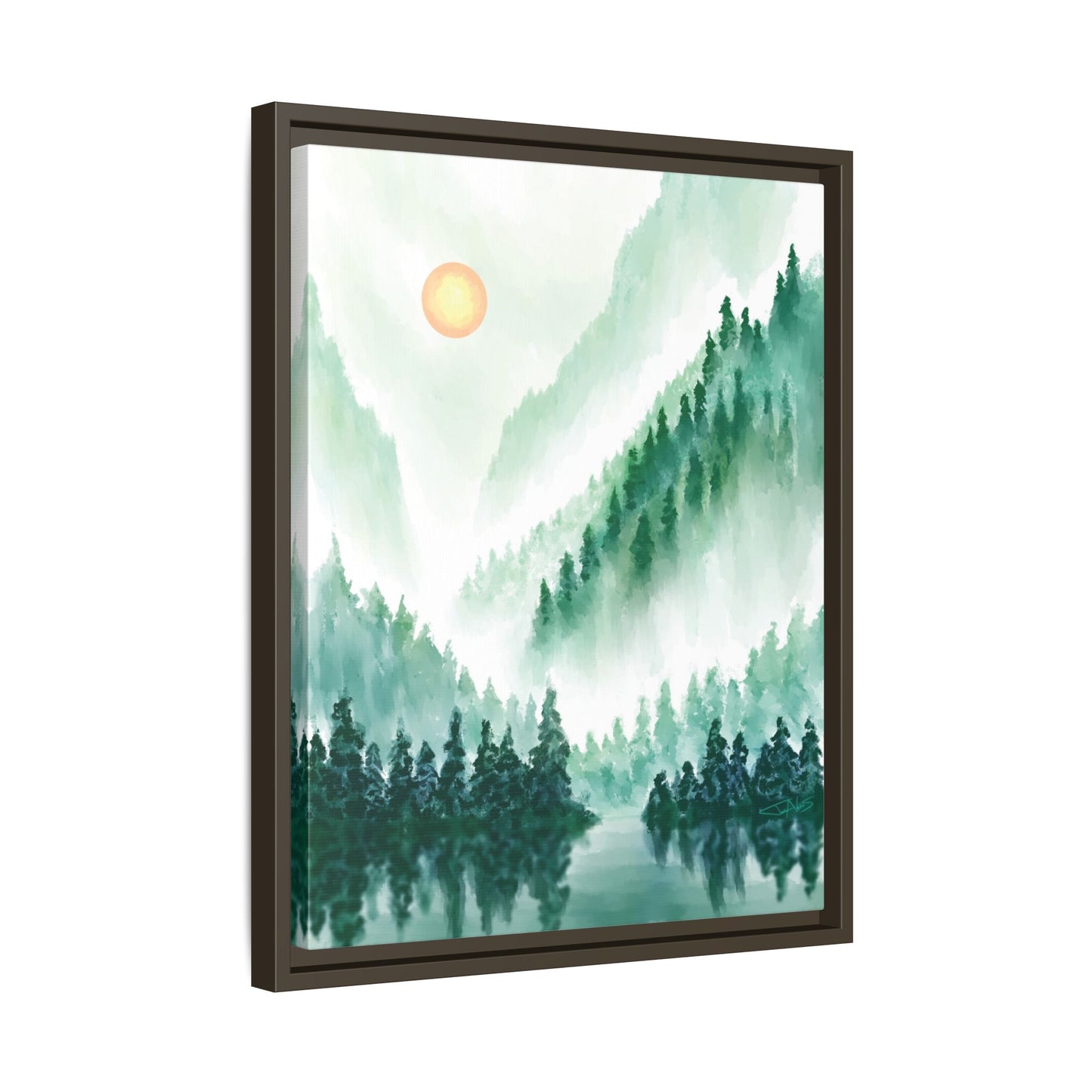 "Emerald Expanse" Framed canvas