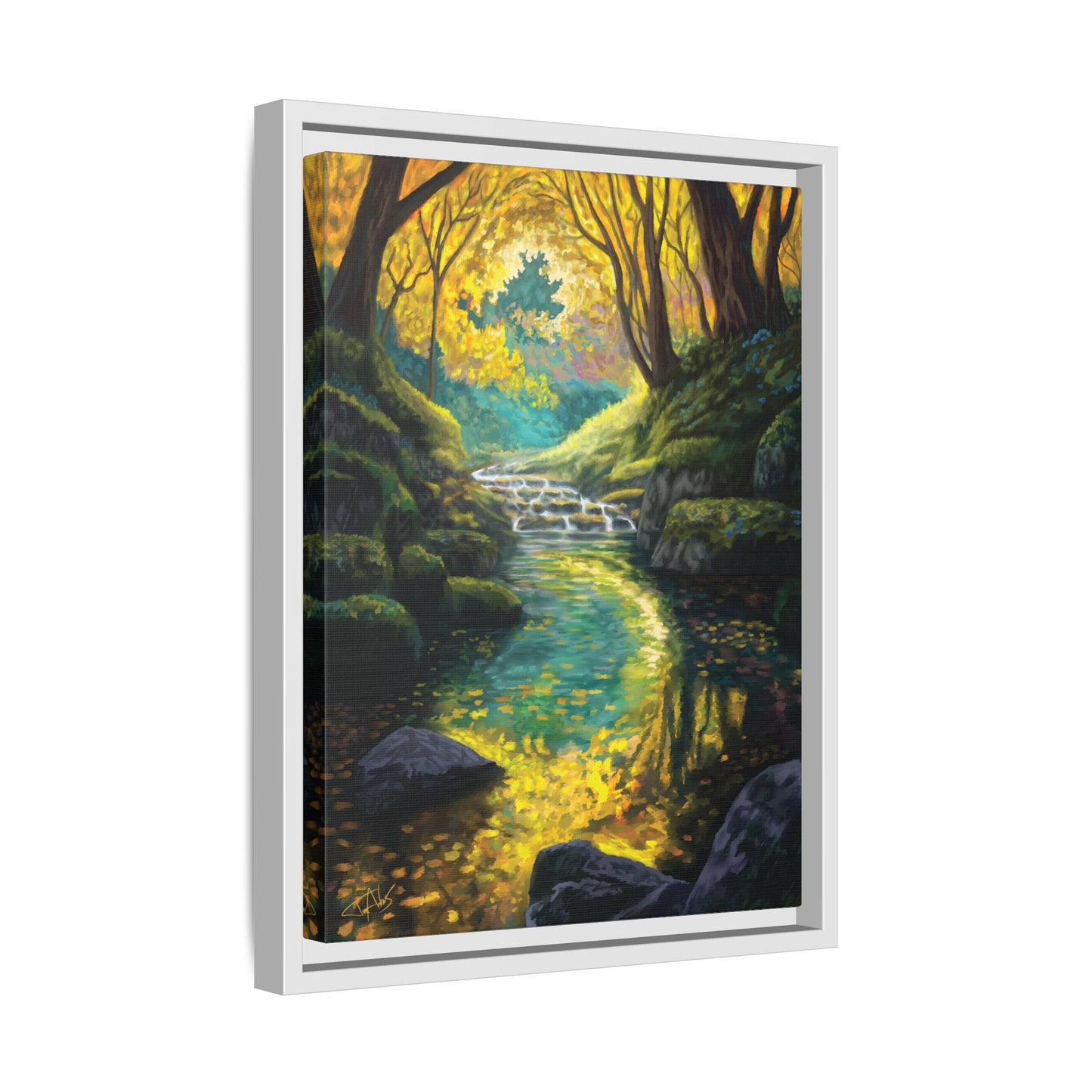 "Golden Light Continuum" Framed canvas