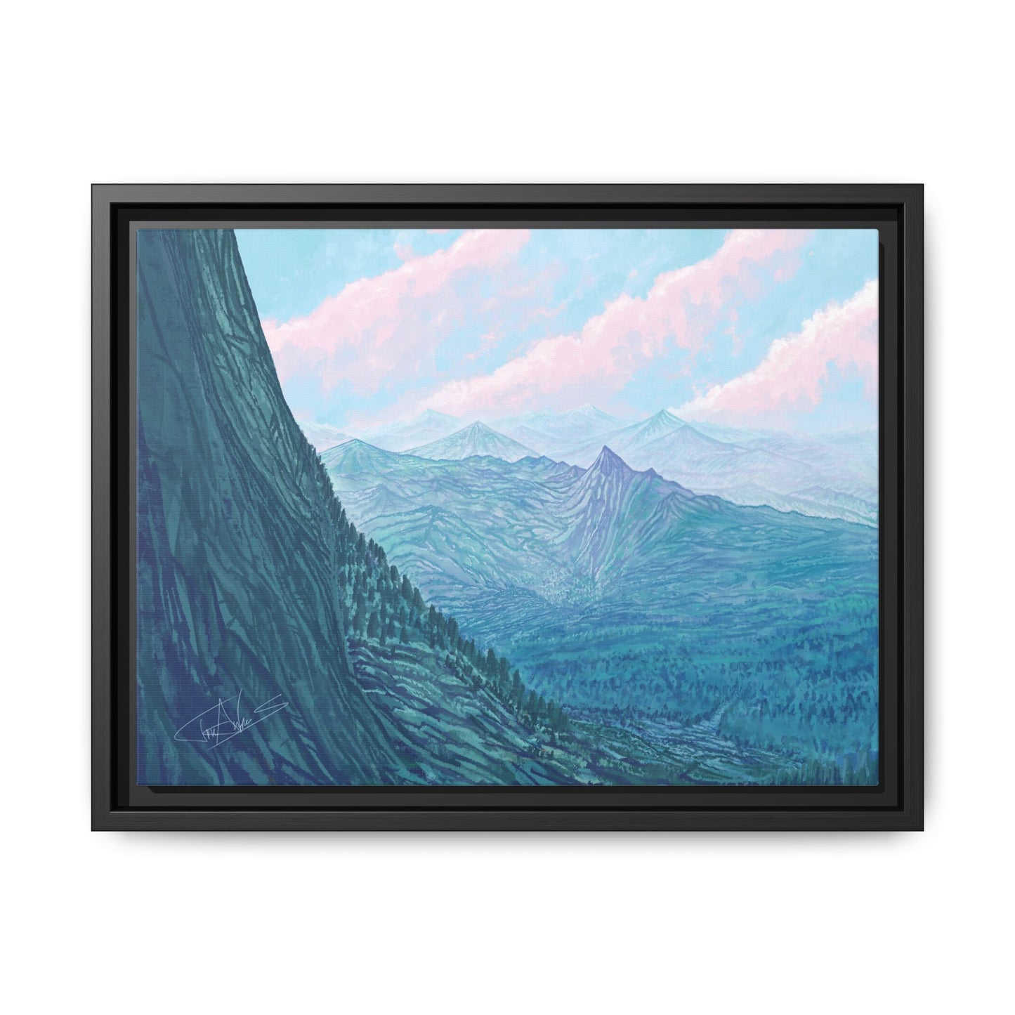 "Pastel Peak" Framed canvas