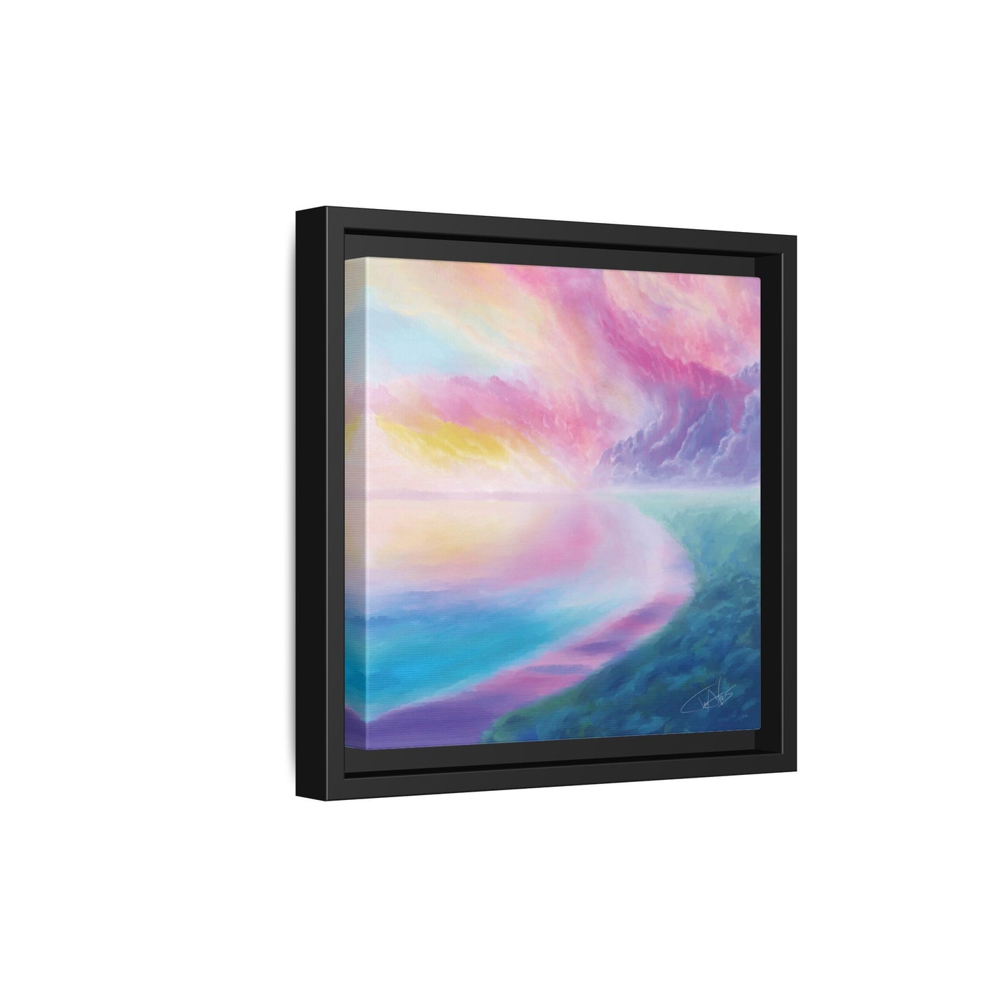 "Cotton Candy Sunset" Framed canvas