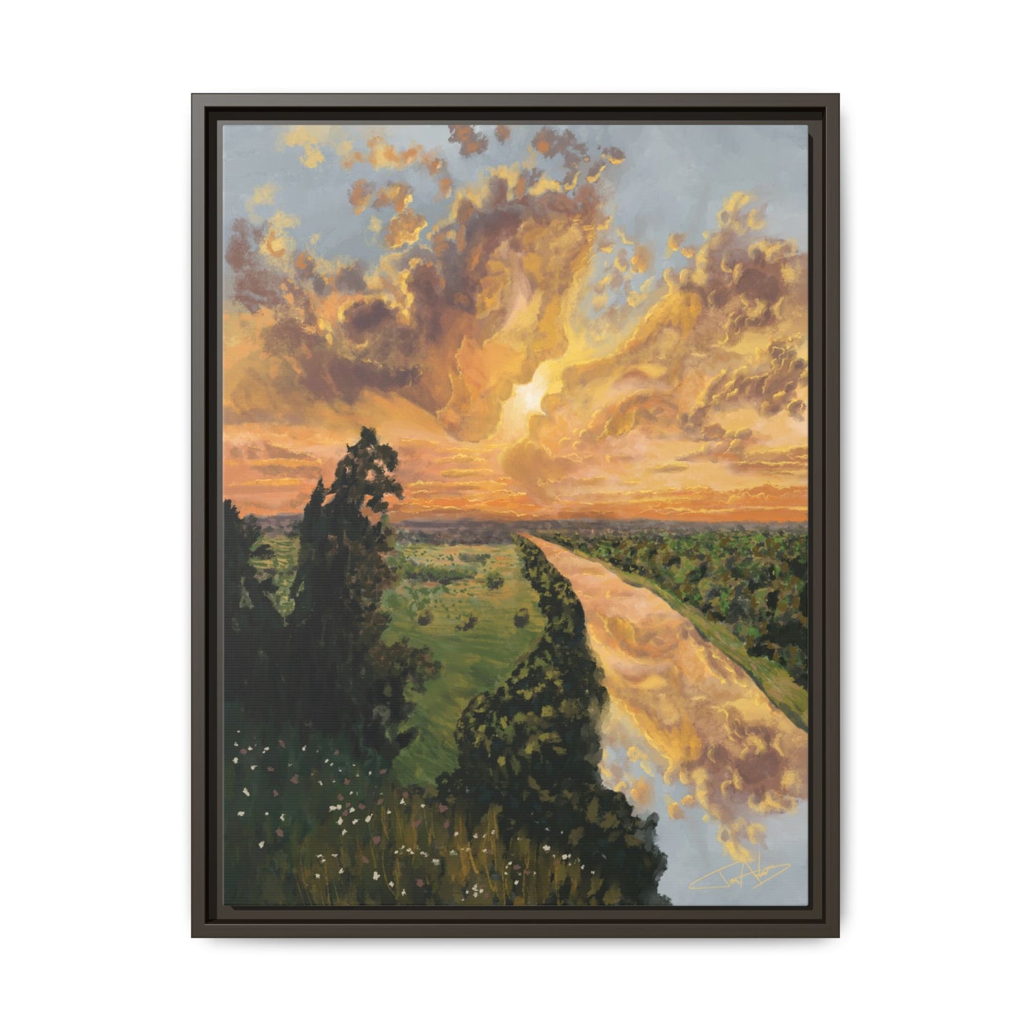 "Love Like a Sunset II" Framed canvas