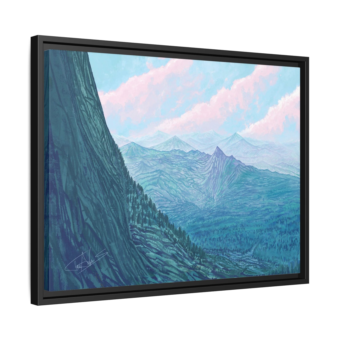 "Pastel Peak" Framed canvas
