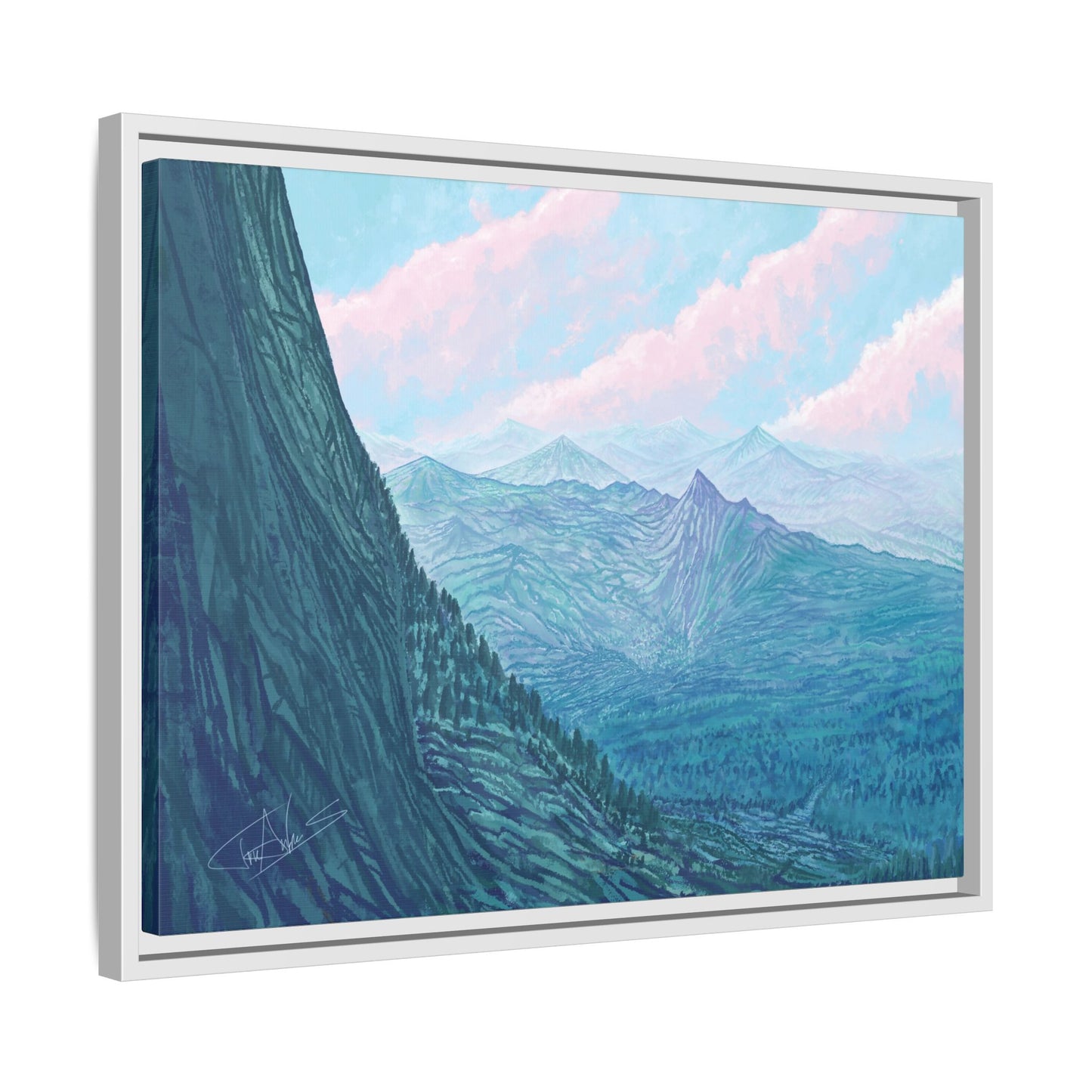 "Pastel Peak" Framed canvas