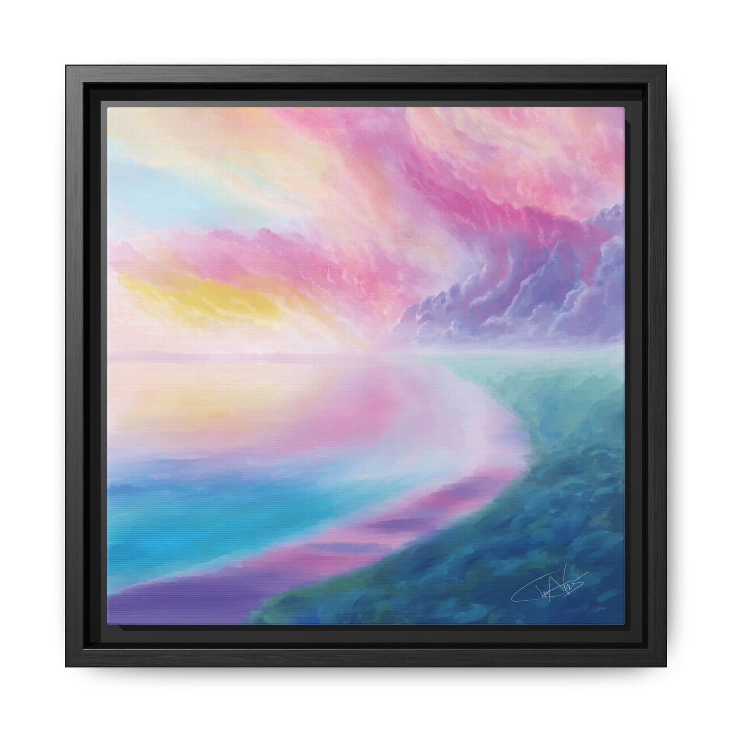 "Cotton Candy Sunset" Framed canvas