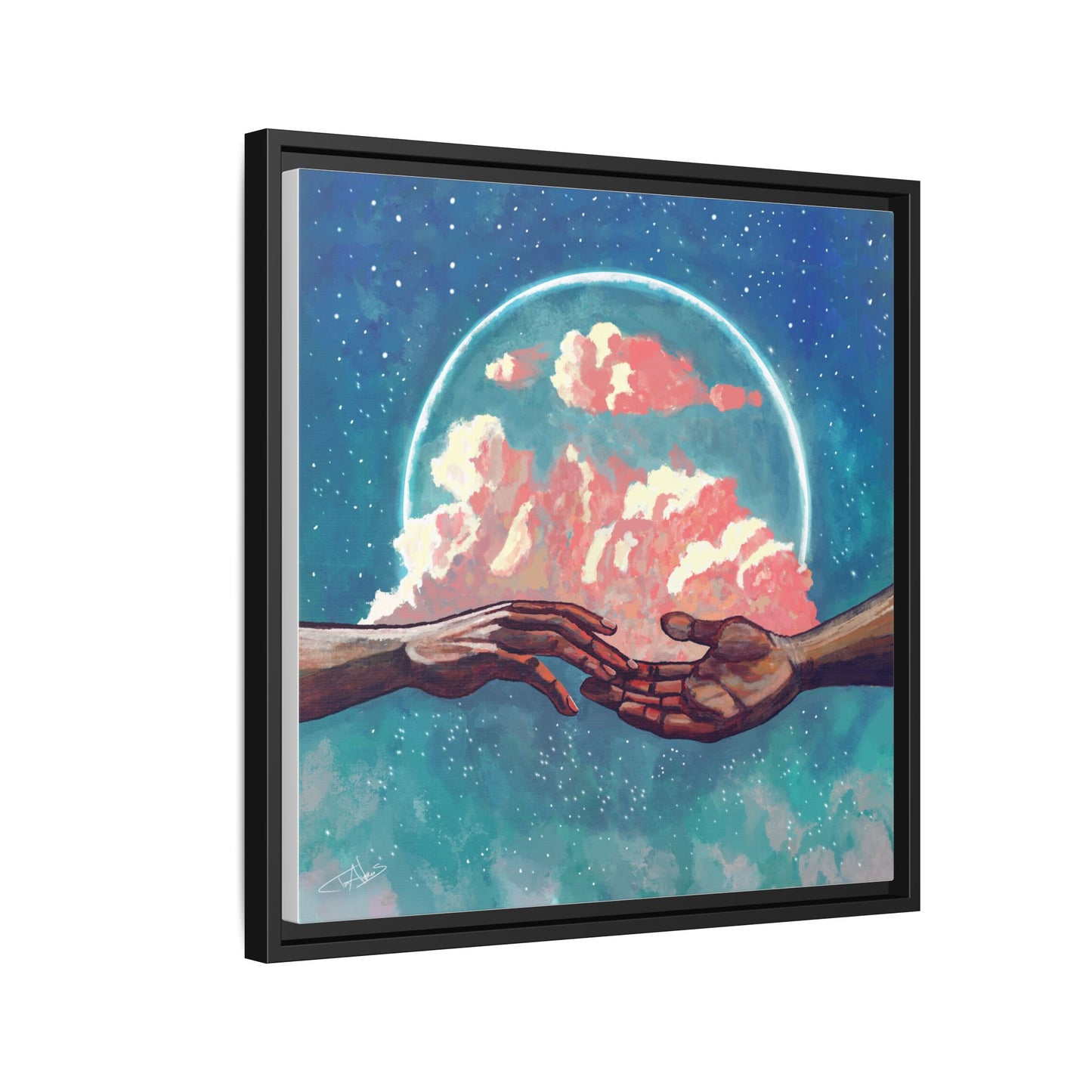 "Your Hand in Mine" Framed canvas