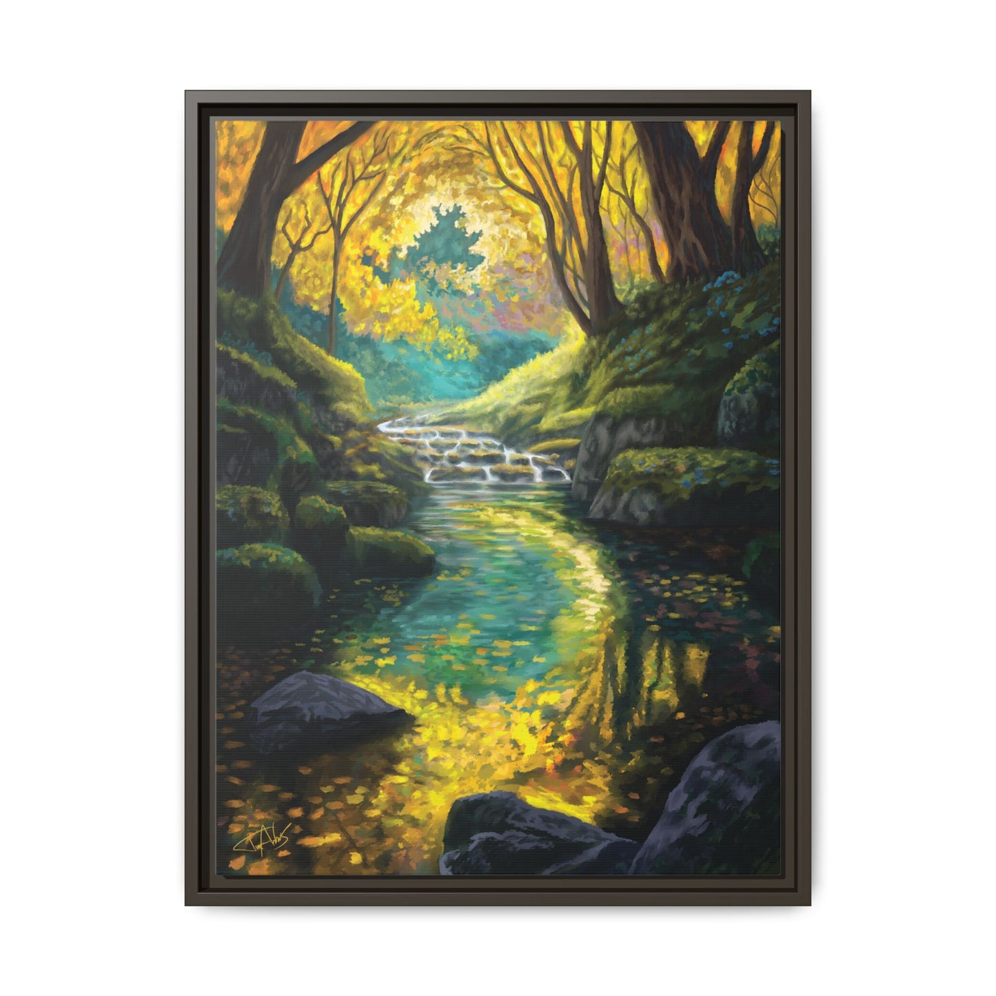 "Golden Light Continuum" Framed canvas