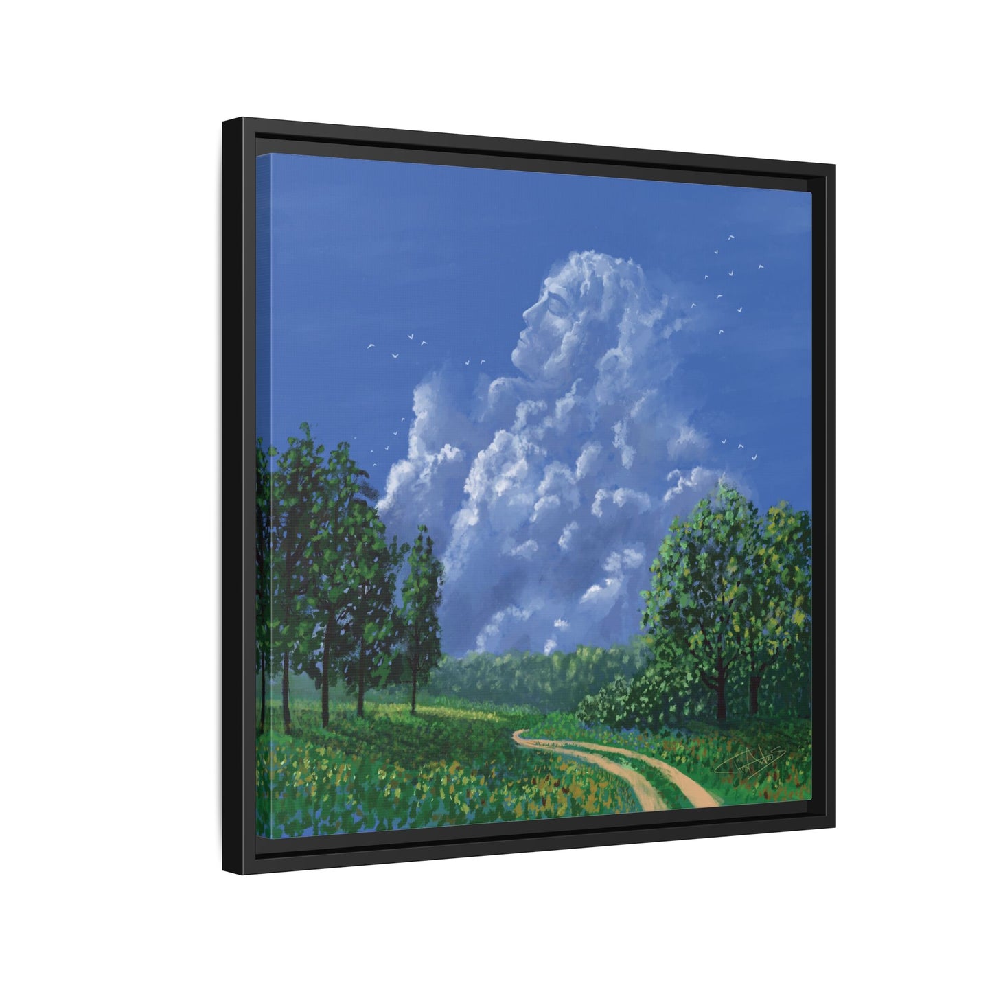 "Man in the Clouds" Framed canvas