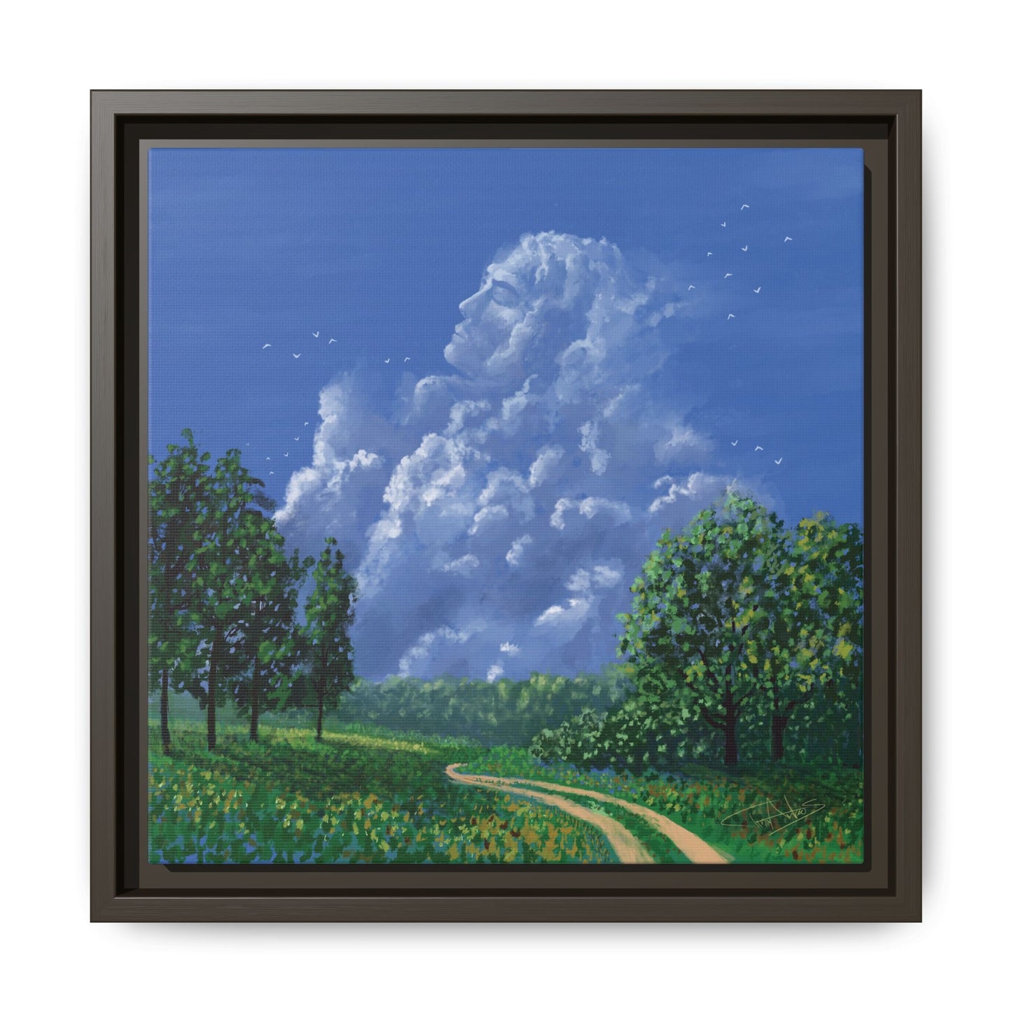 "Man in the Clouds" Framed canvas