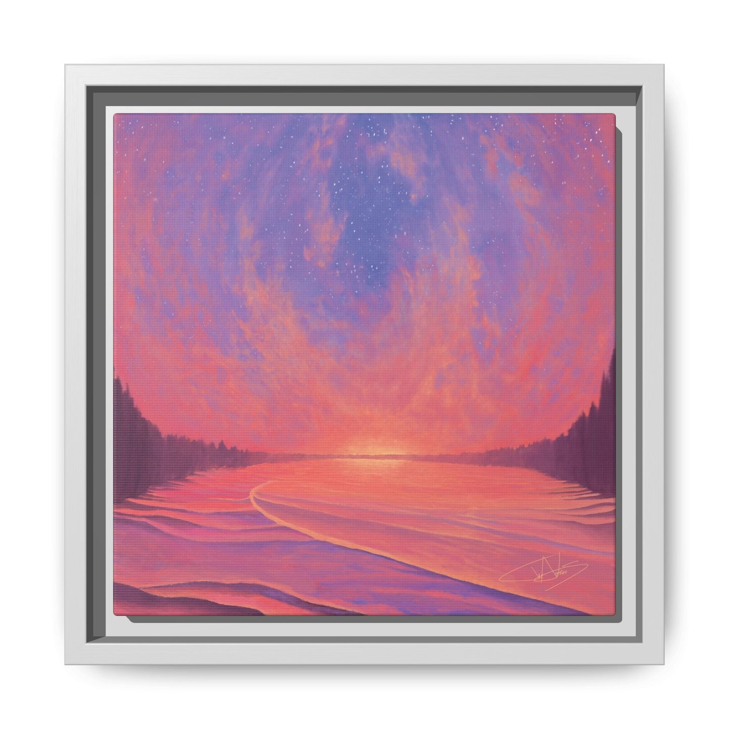 "Infinite Sunset" Framed canvas