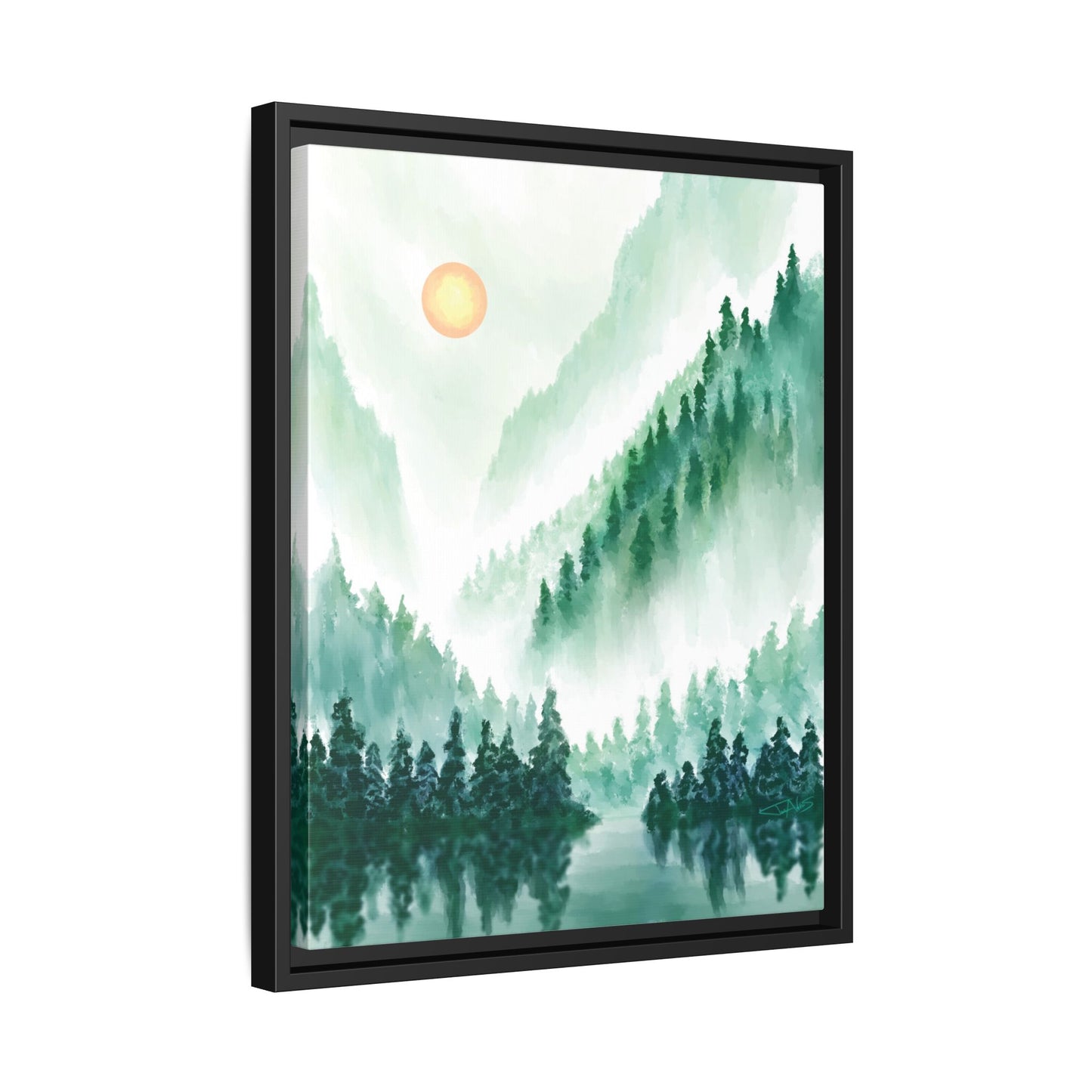 "Emerald Expanse" Framed canvas