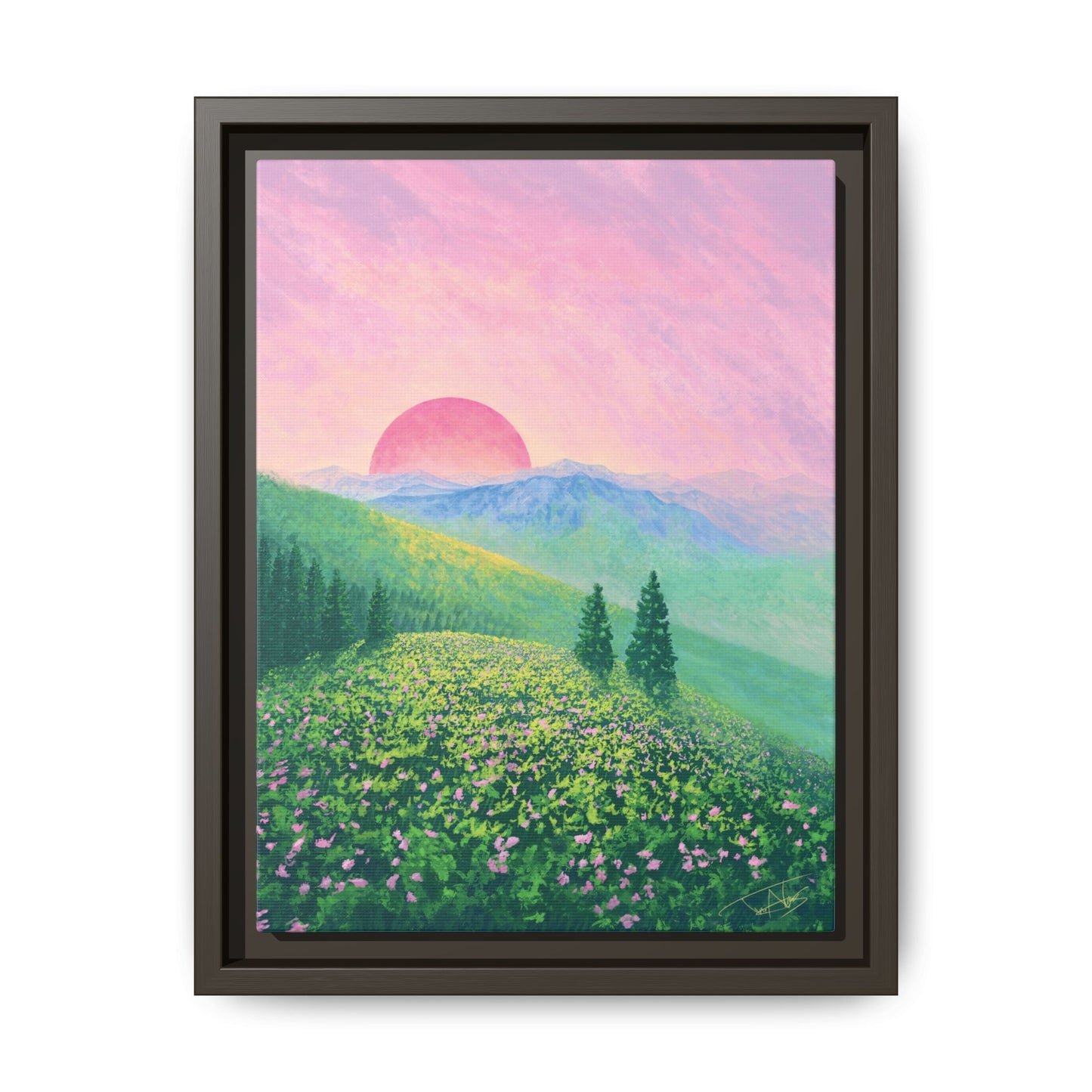 "Sunswept Hills" Framed canvas