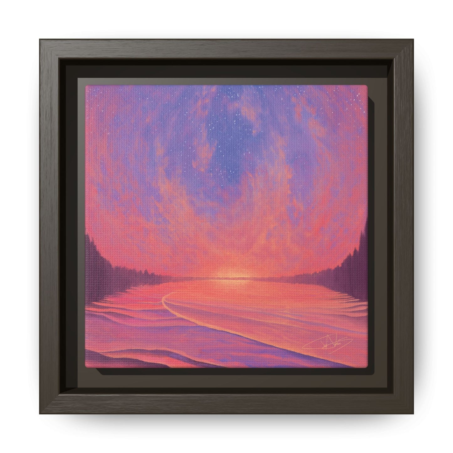 "Infinite Sunset" Framed canvas