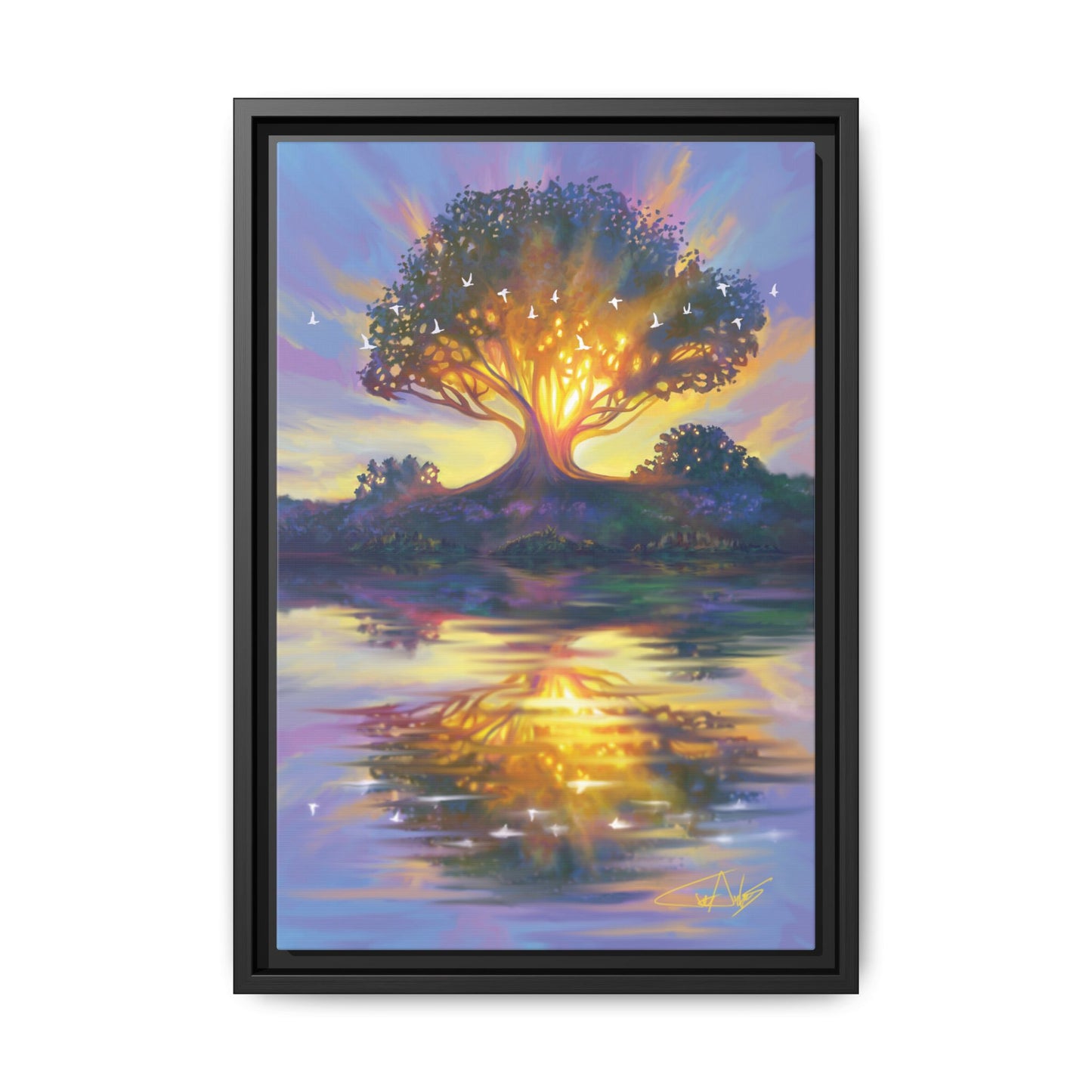 "Sunrise of Flutes" Framed canvas