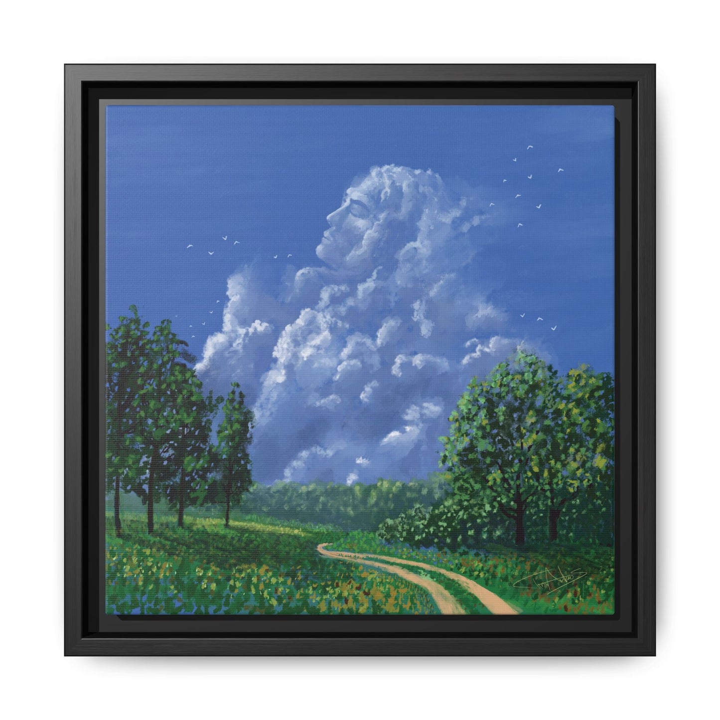 "Man in the Clouds" Framed canvas