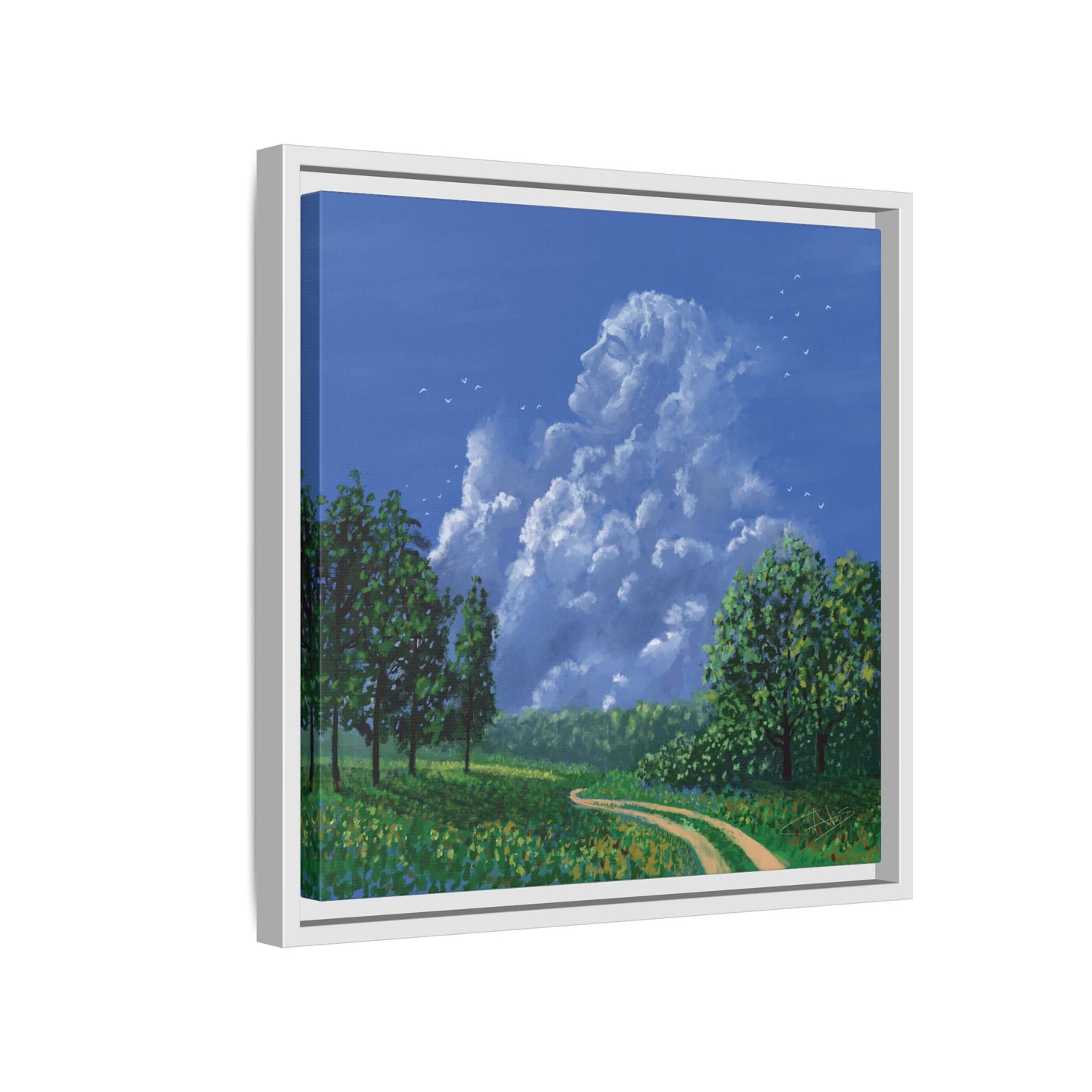"Man in the Clouds" Framed canvas