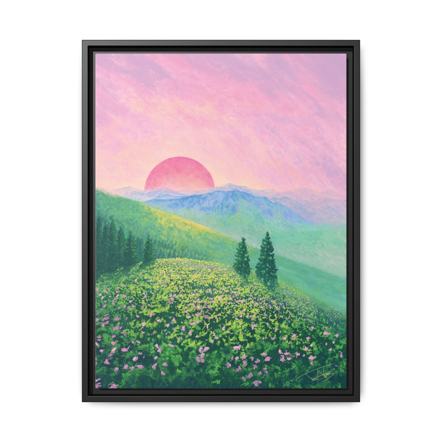 "Sunswept Hills" Framed canvas