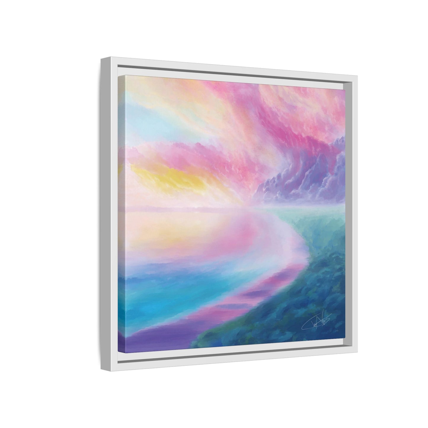 "Cotton Candy Sunset" Framed canvas