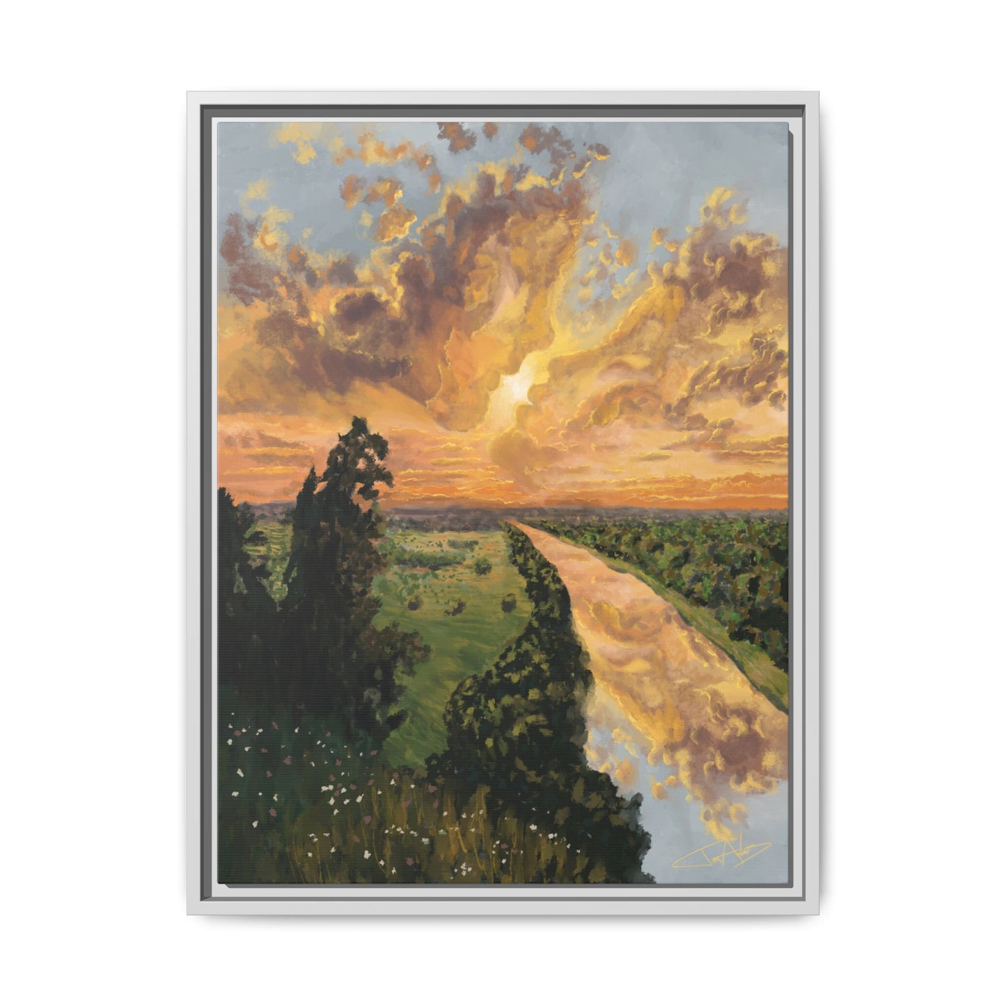 "Love Like a Sunset II" Framed canvas