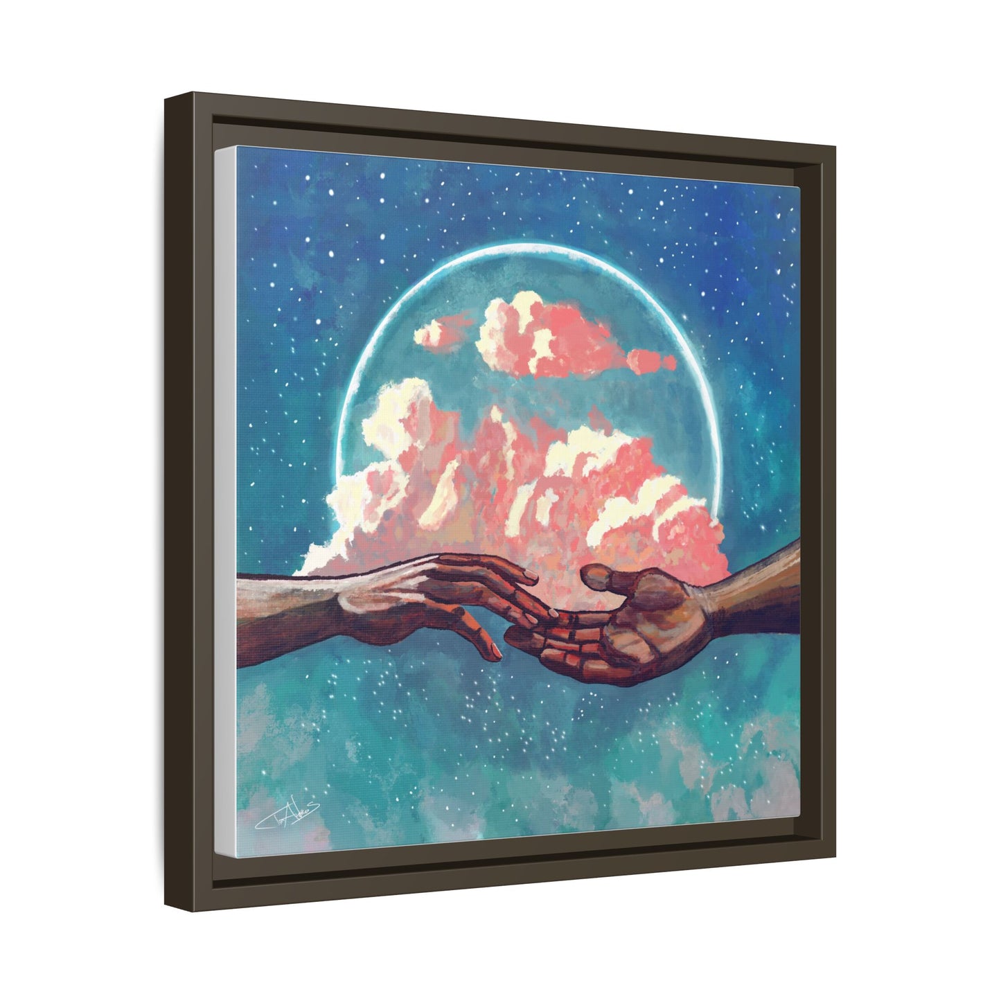 "Your Hand in Mine" Framed canvas
