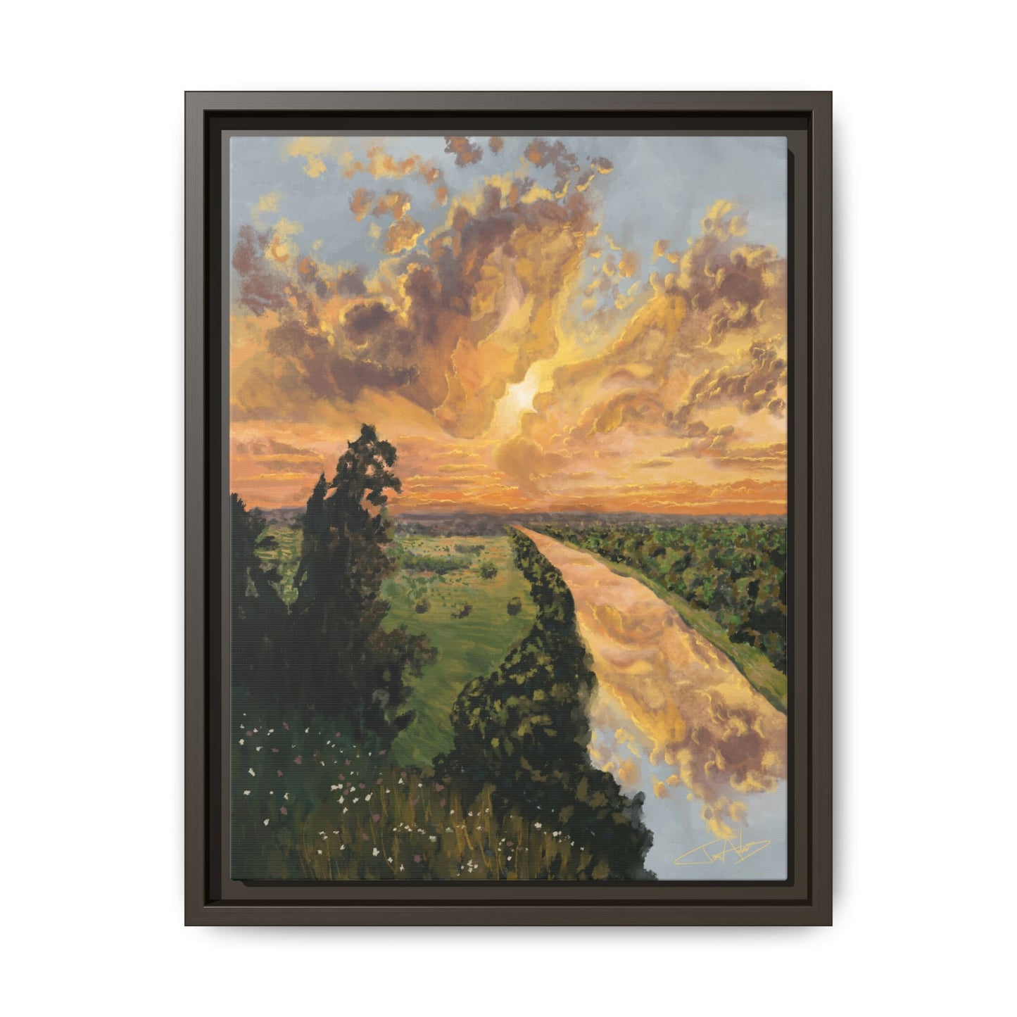 "Love Like a Sunset II" Framed canvas