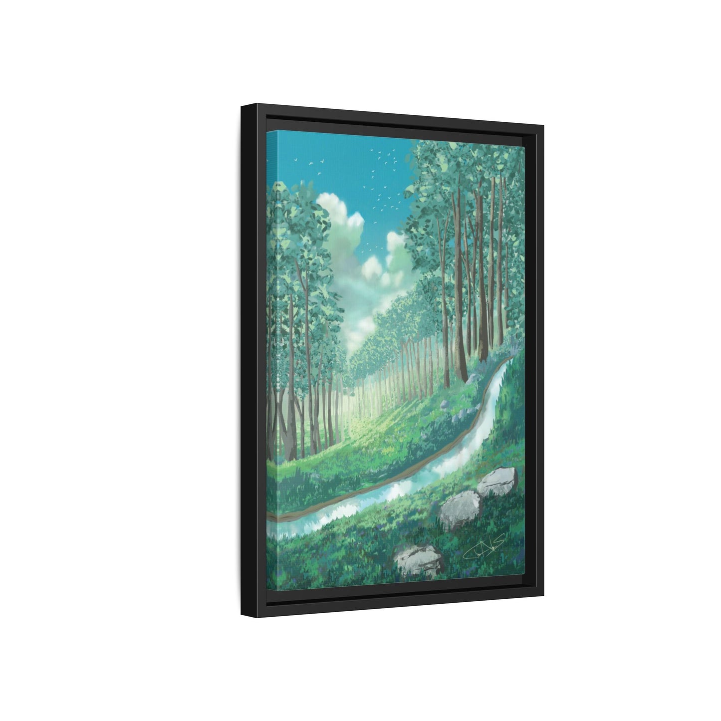 "Summer Stream" Framed canvas