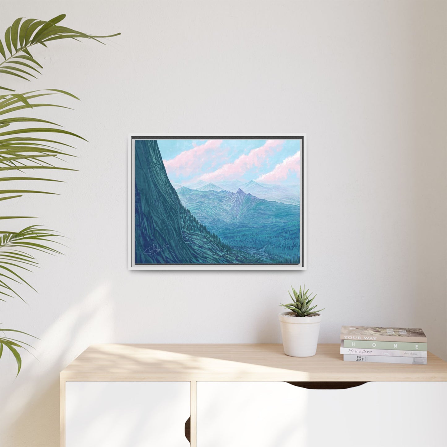 "Pastel Peak" Framed canvas