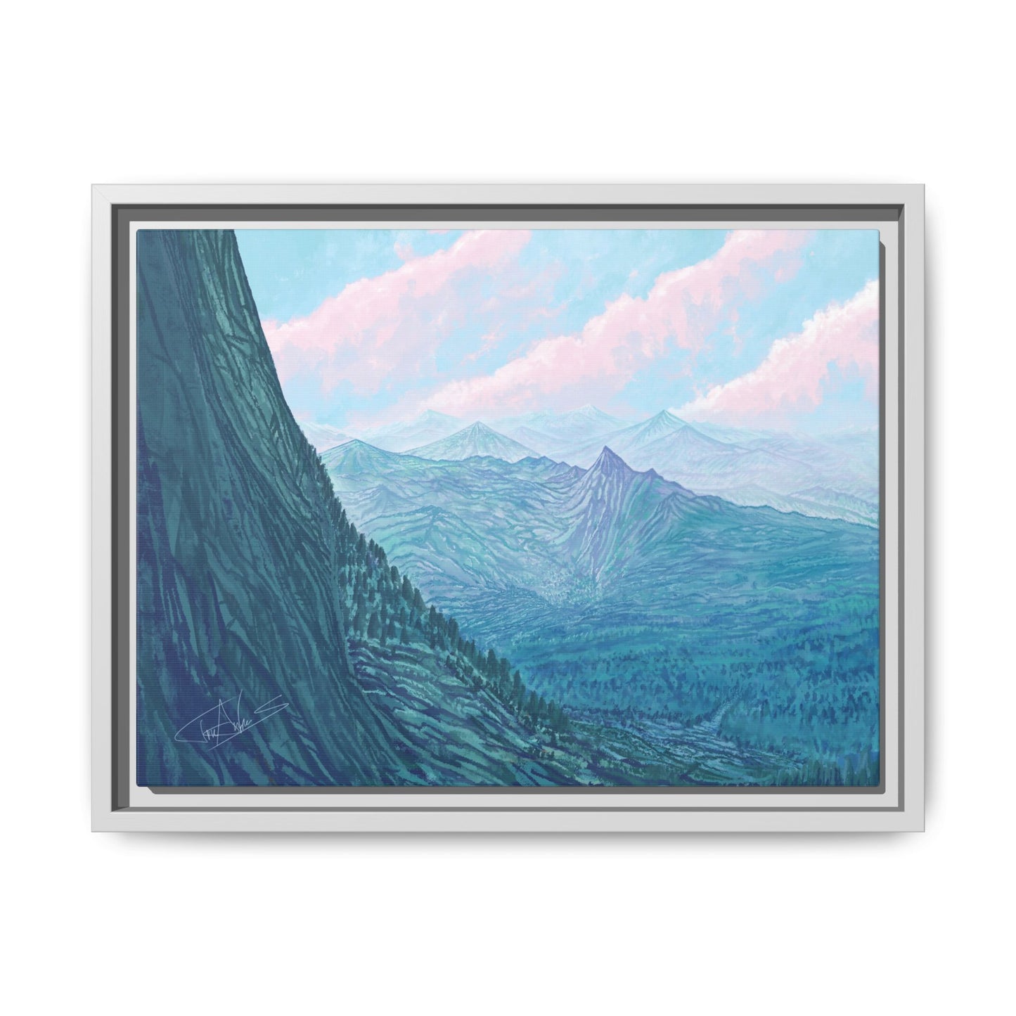 "Pastel Peak" Framed canvas