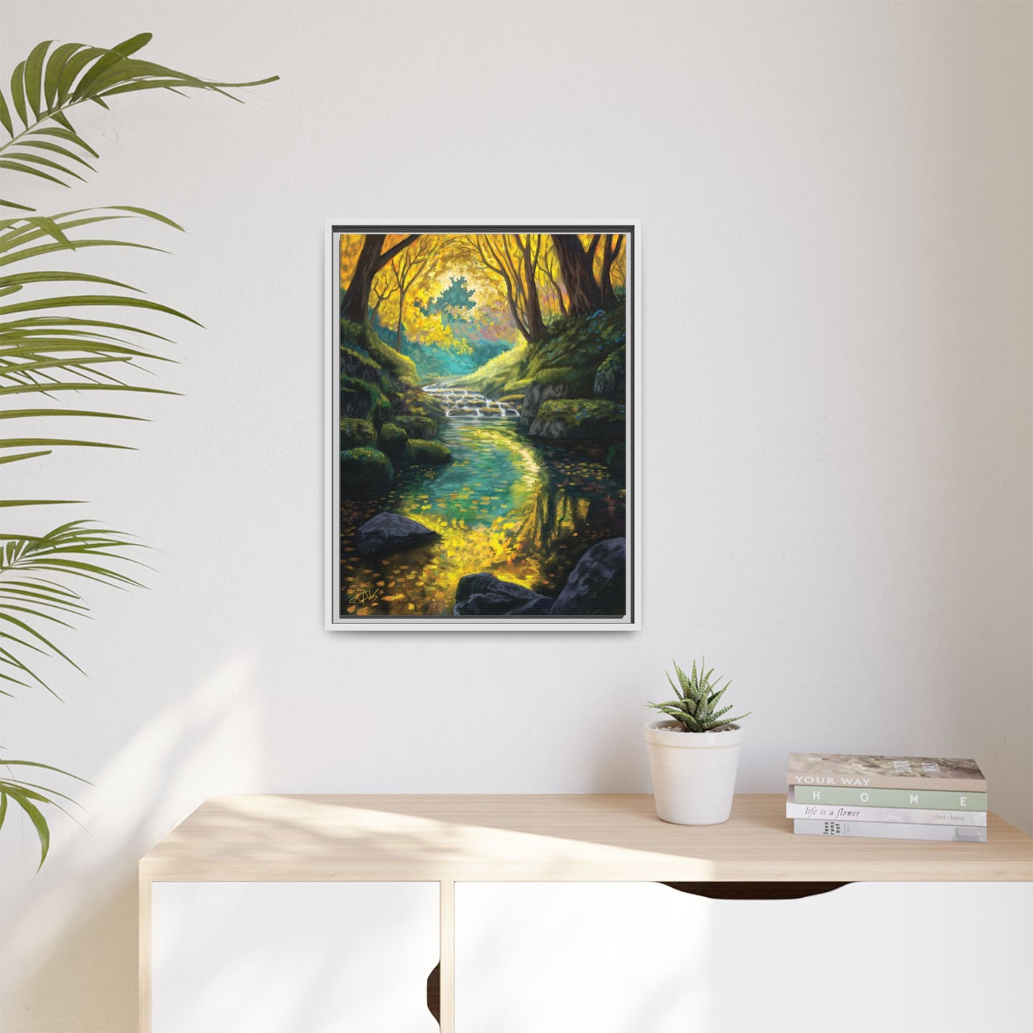 "Golden Light Continuum" Framed canvas