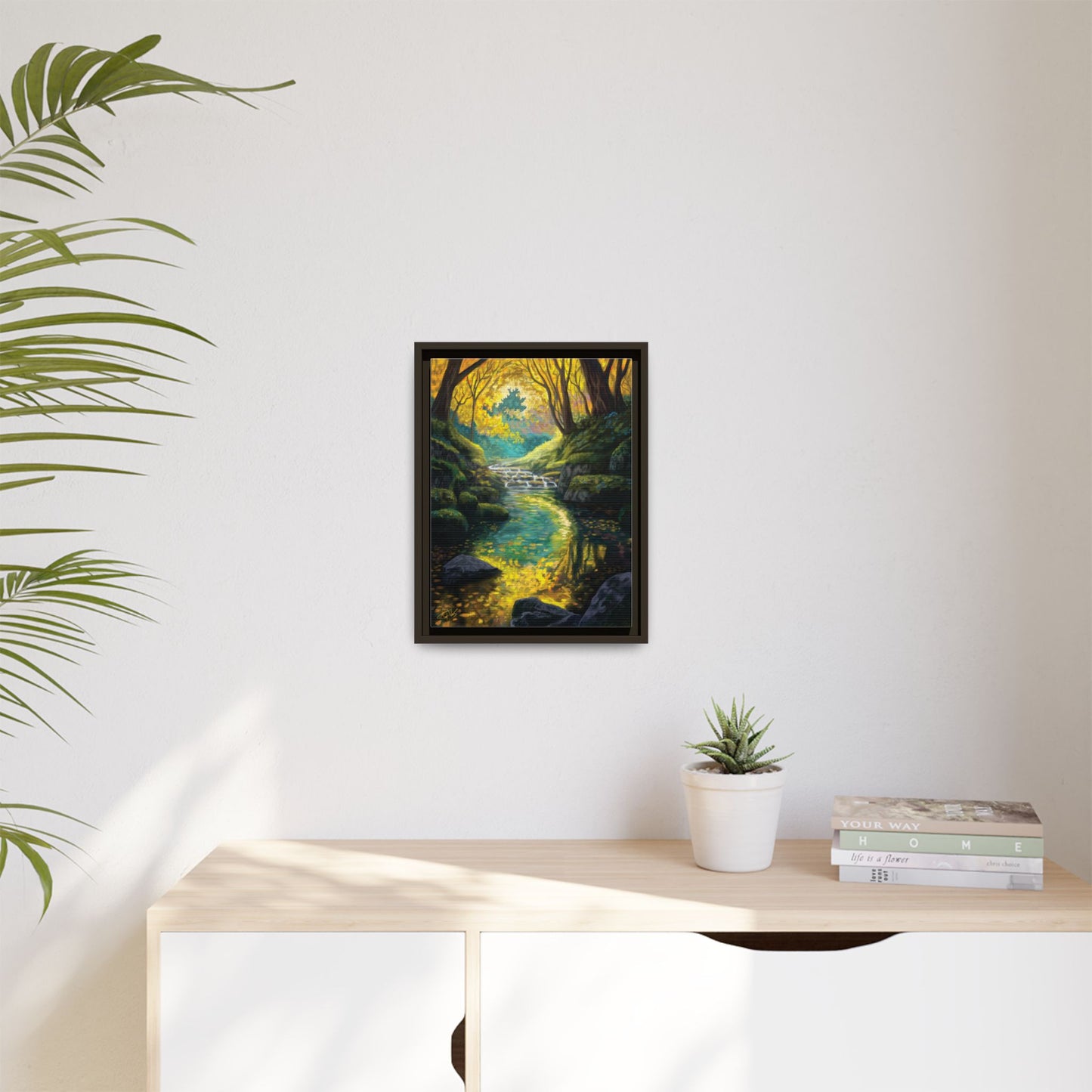 "Golden Light Continuum" Framed canvas