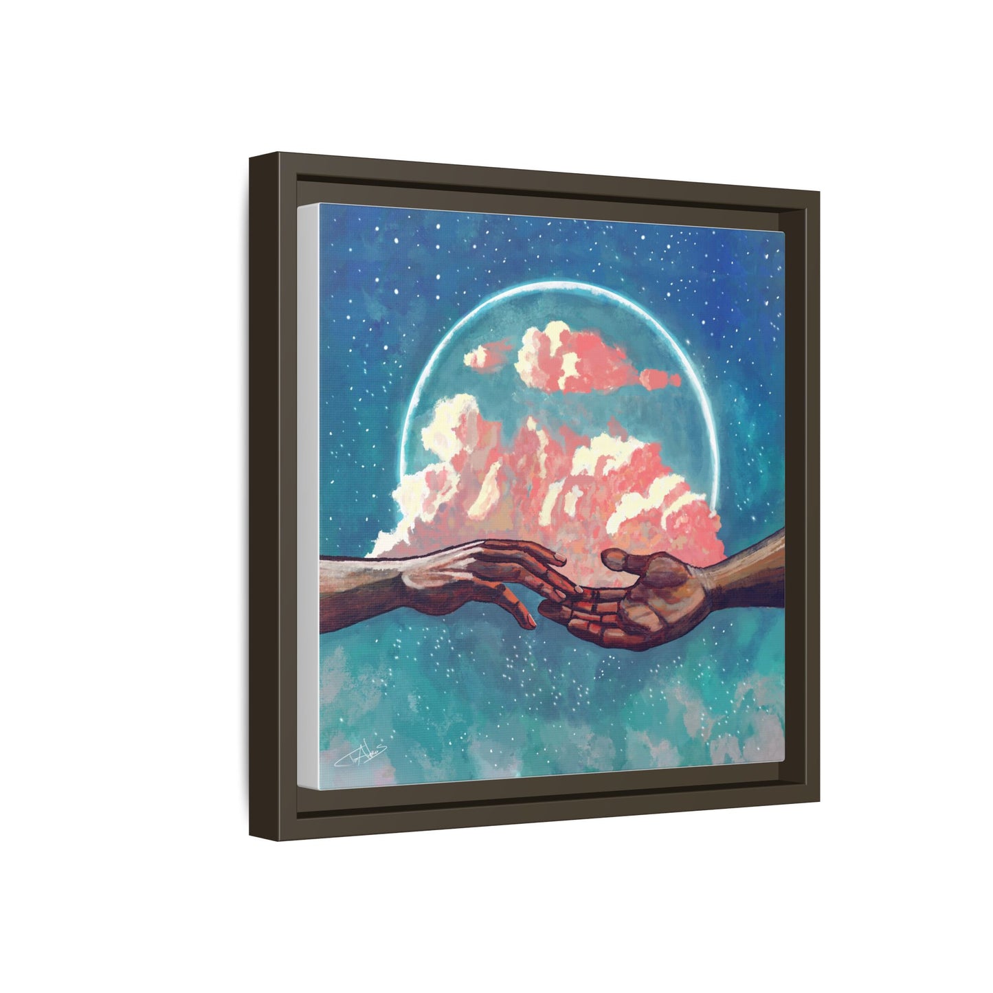 "Your Hand in Mine" Framed canvas