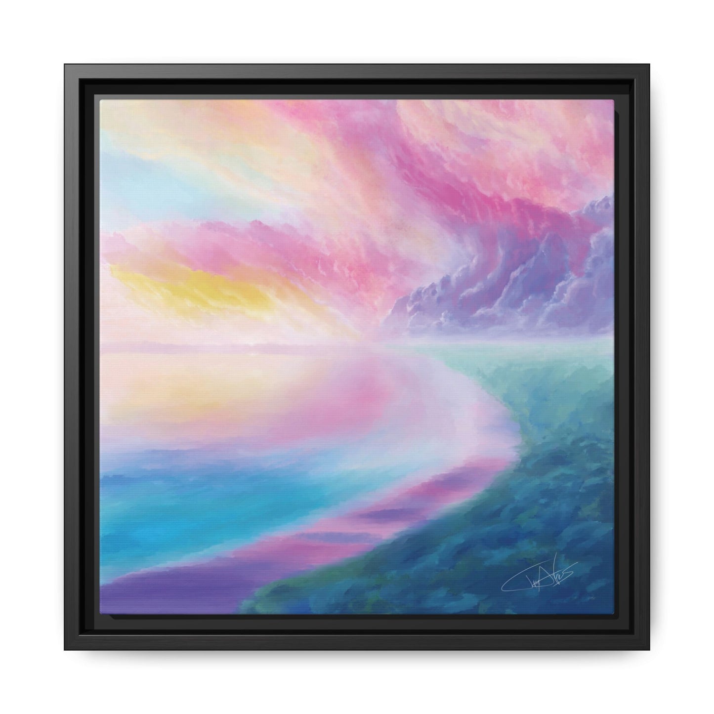 "Cotton Candy Sunset" Framed canvas