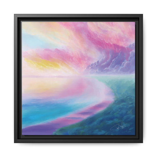 "Cotton Candy Sunset" Framed canvas