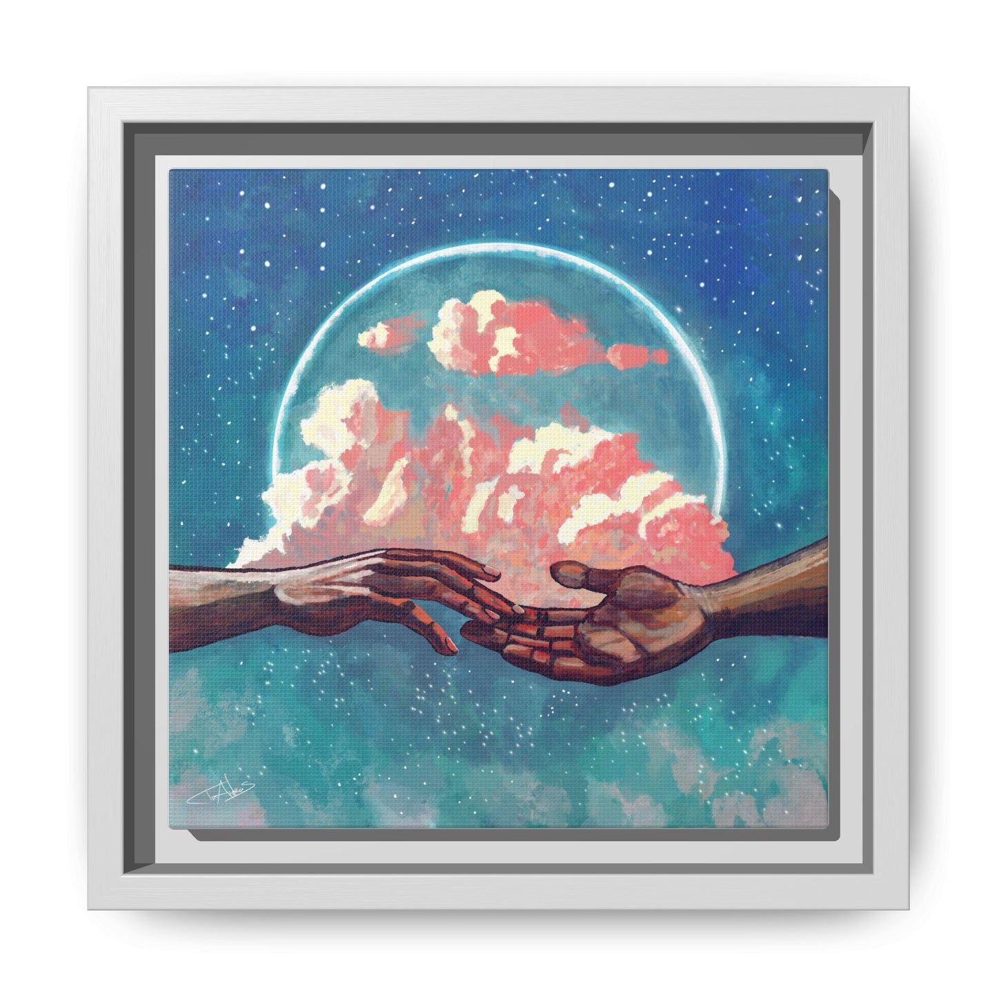 "Your Hand in Mine" Framed canvas