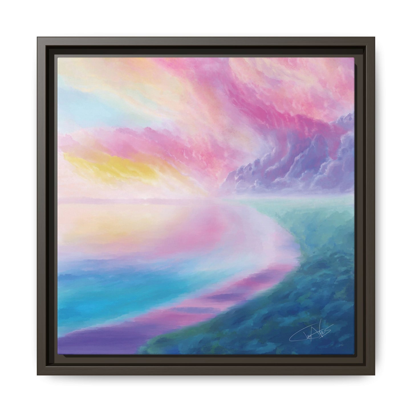 "Cotton Candy Sunset" Framed canvas