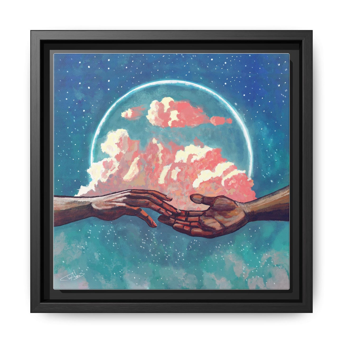 "Your Hand in Mine" Framed canvas