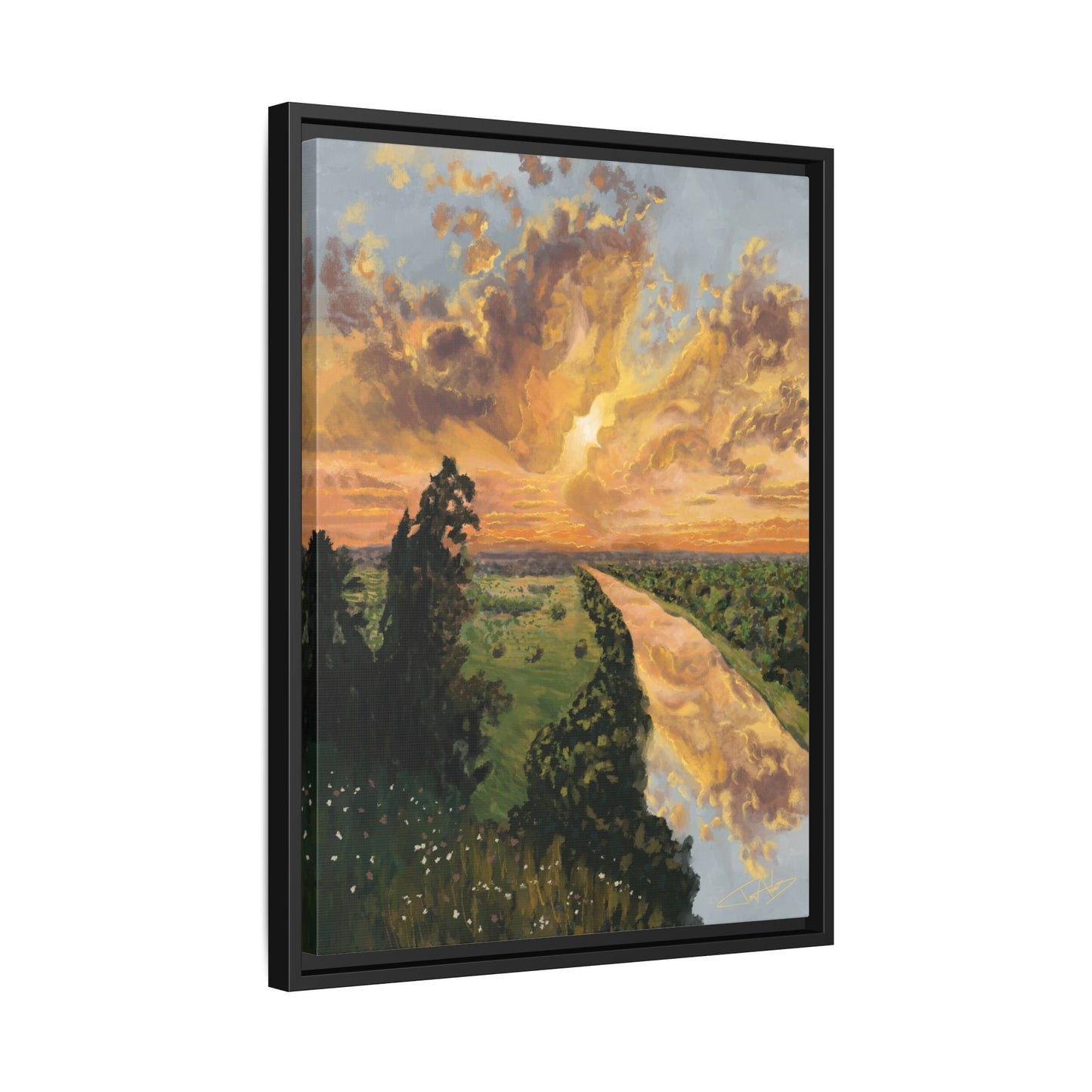 "Love Like a Sunset II" Framed canvas