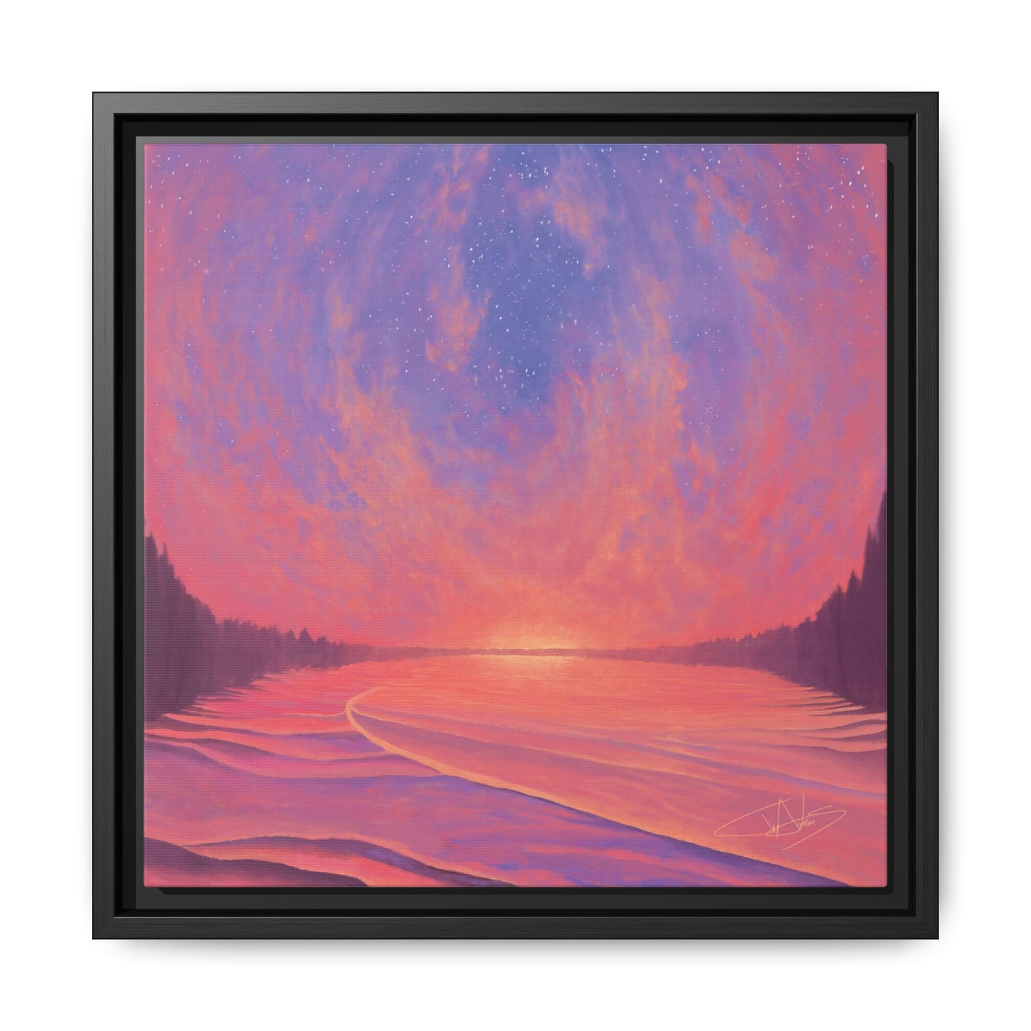 "Infinite Sunset" Framed canvas