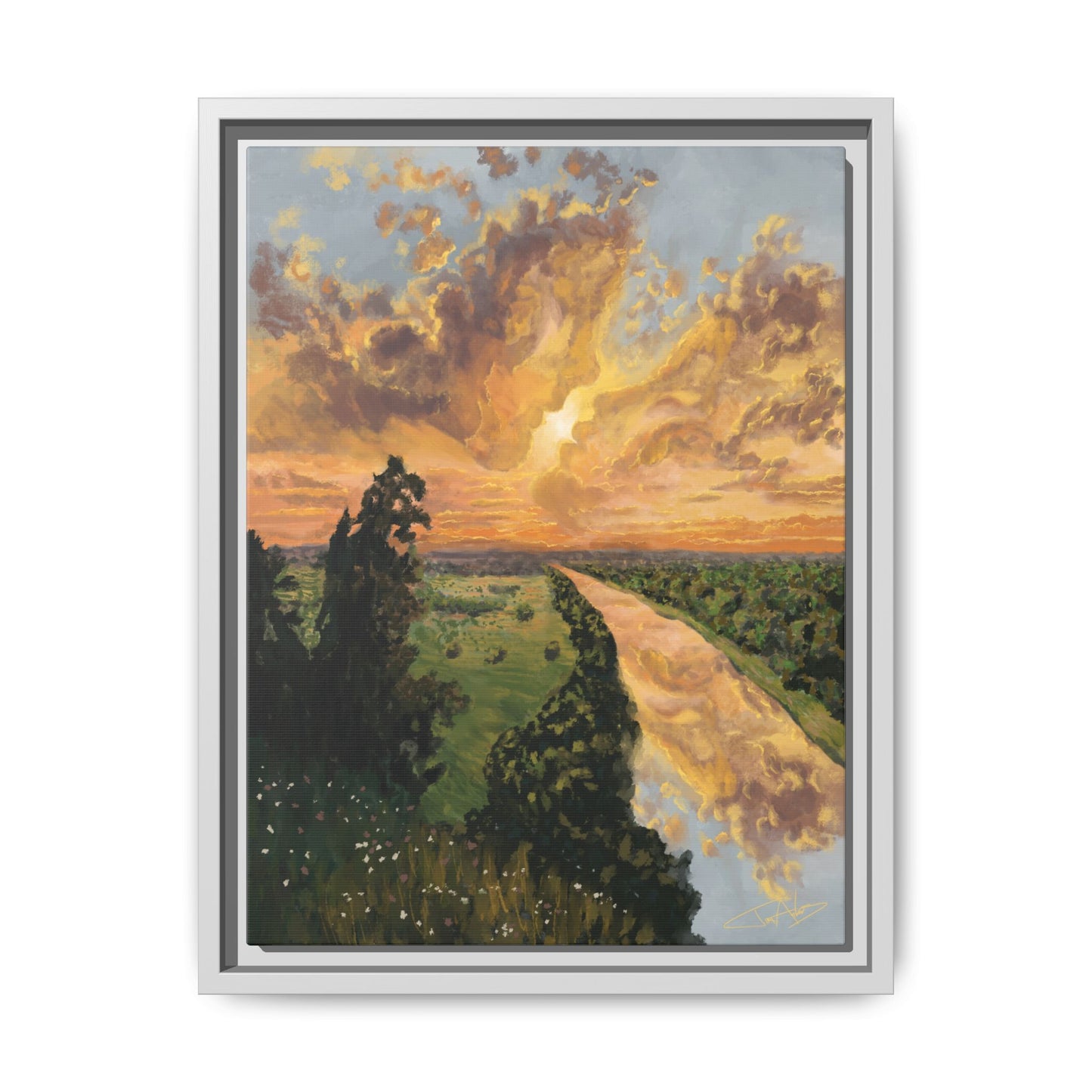 "Love Like a Sunset II" Framed canvas