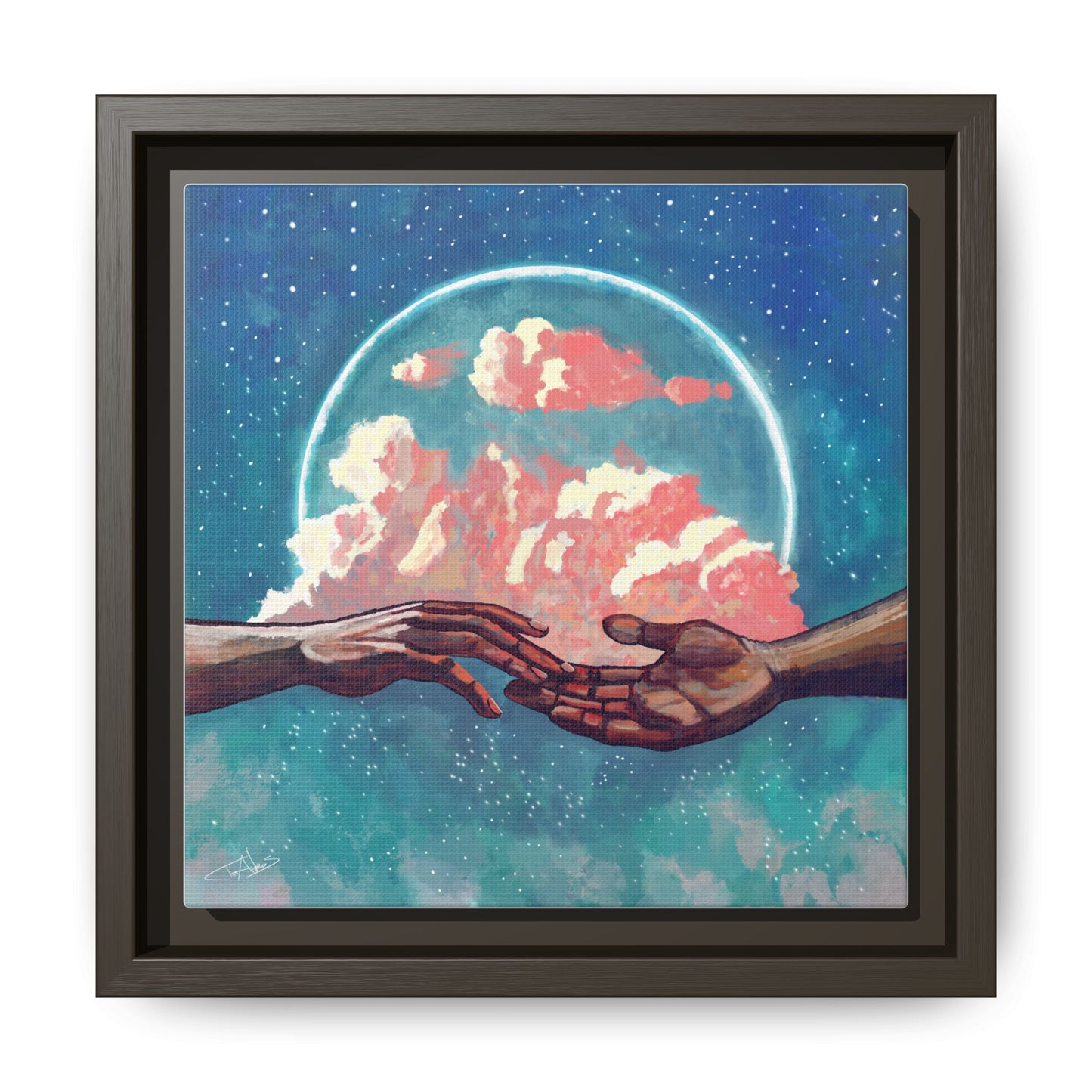 "Your Hand in Mine" Framed canvas