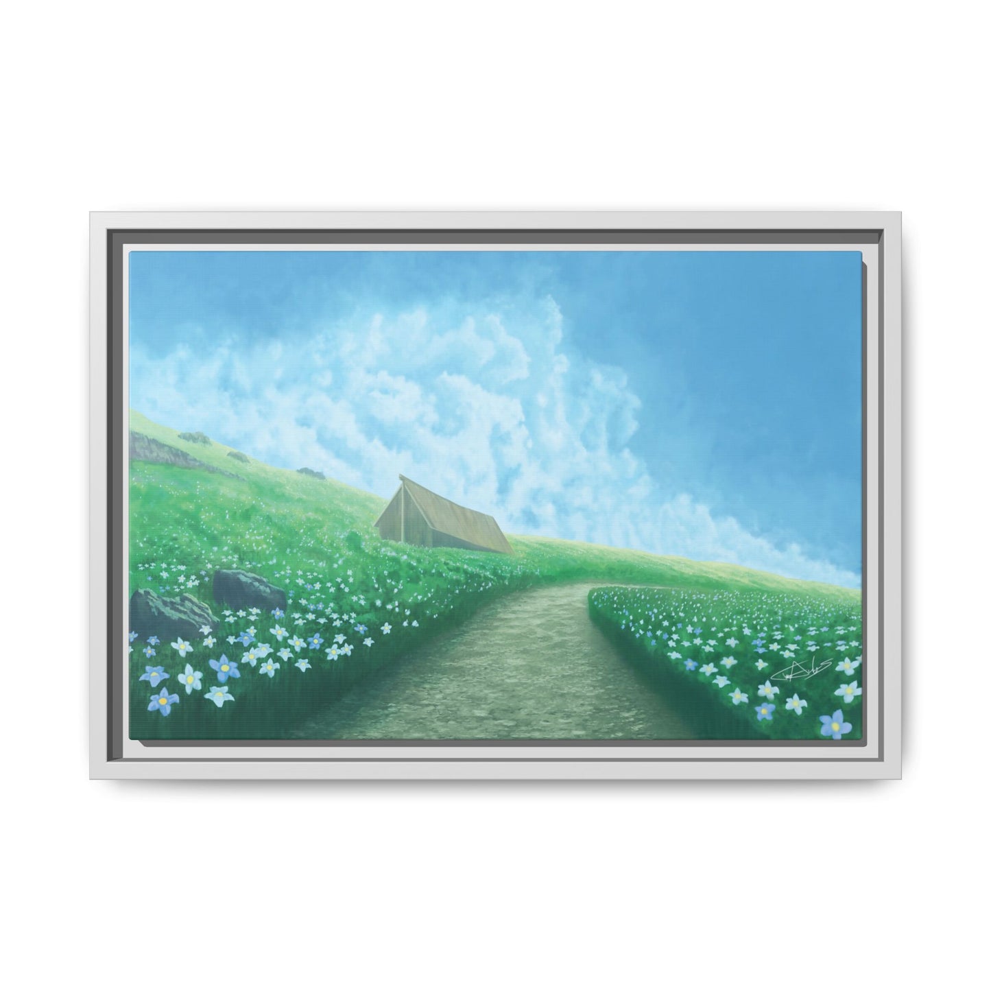 "Summer Stroll" Framed canvas